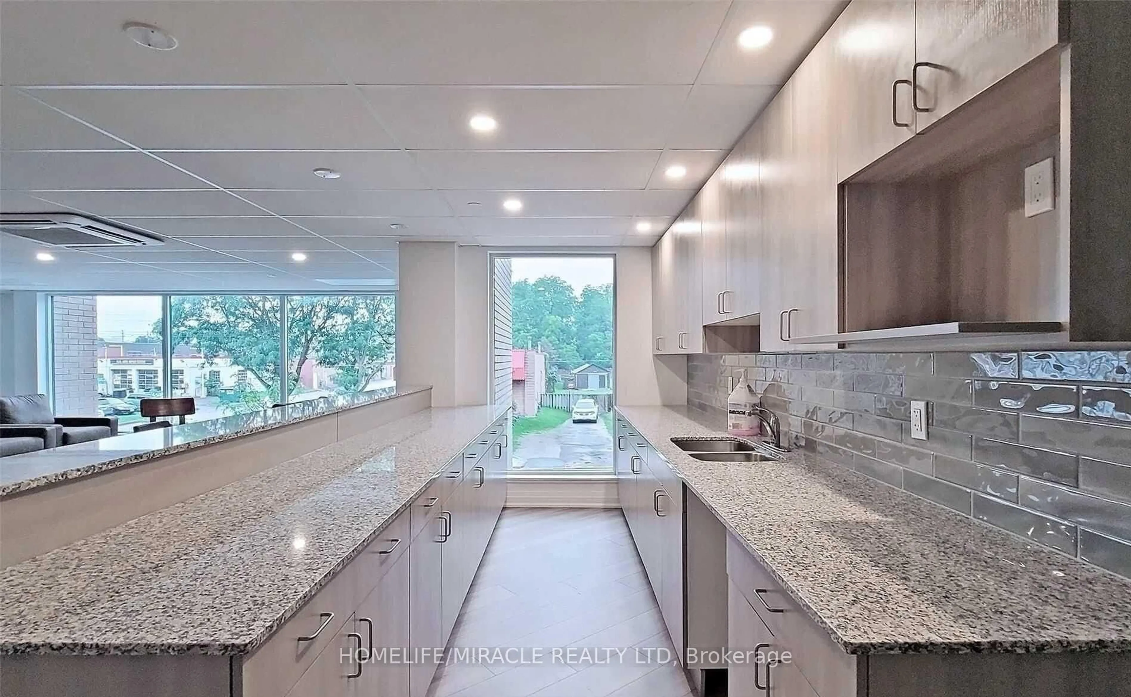 Contemporary kitchen, ceramic/tile floor for 1 Falaise Rd #417, Toronto Ontario M1E 0B9