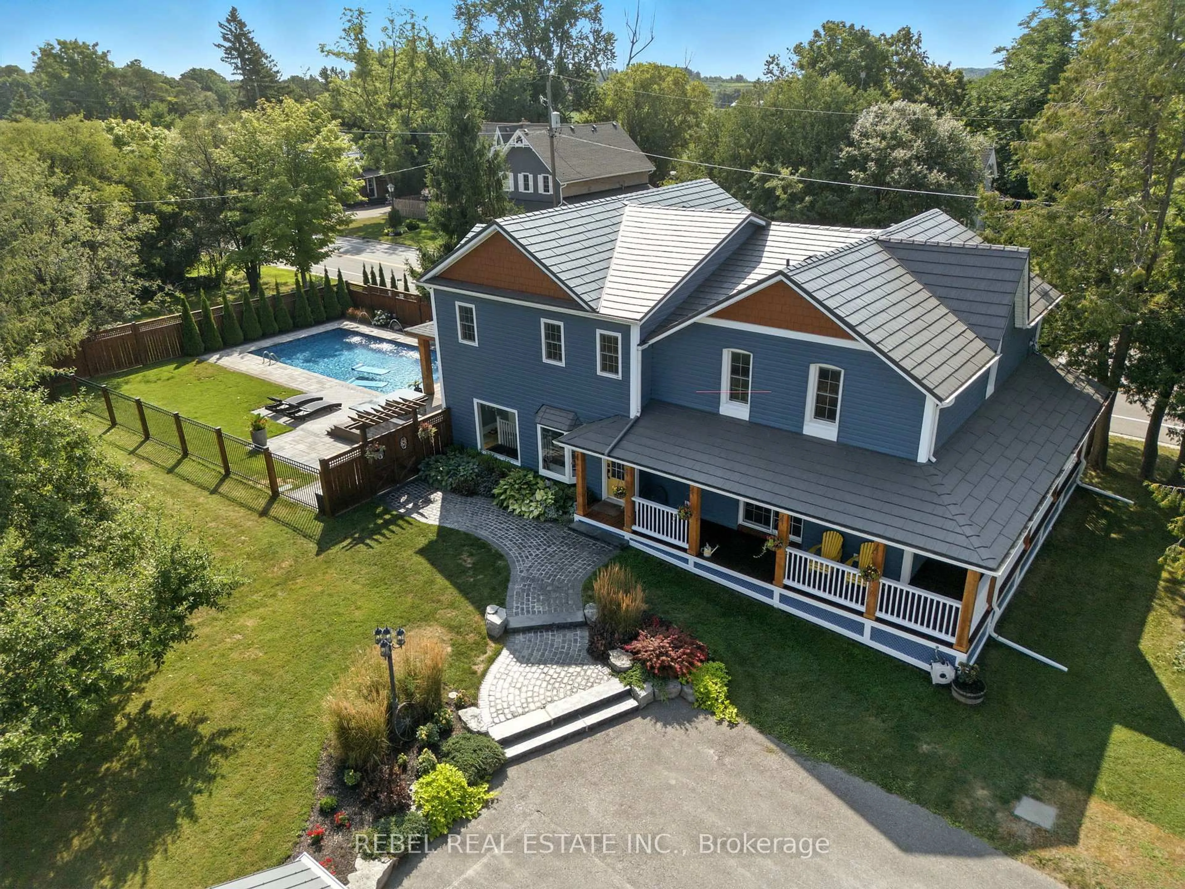 A pic from outside/outdoor area/front of a property/back of a property/a pic from drone, water/lake/river/ocean view for 5005 Sideline 4 Ave, Pickering Ontario L0B 1A0