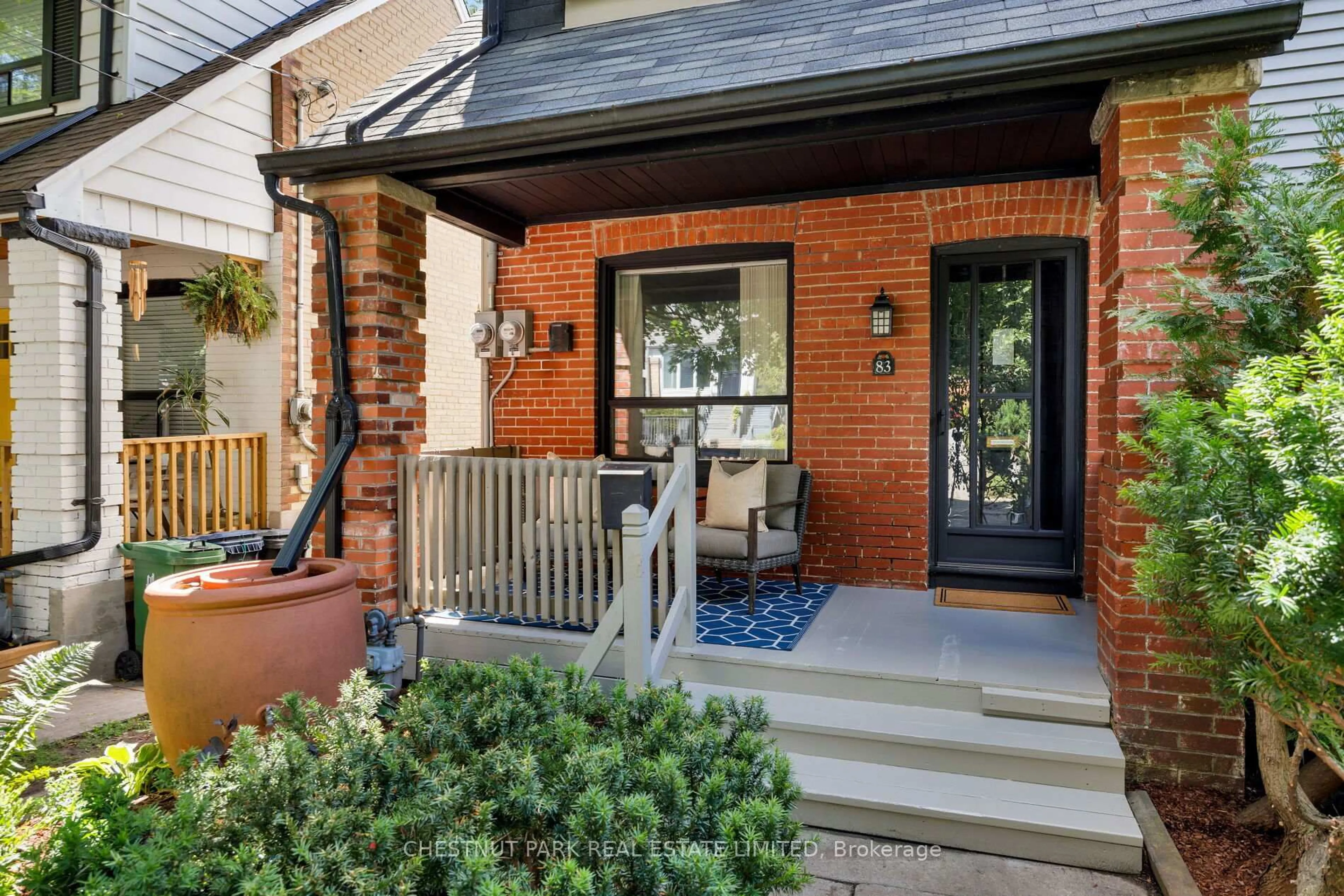 Home with brick exterior material, street for 83 Merrill Ave, Toronto Ontario M4C 1C6