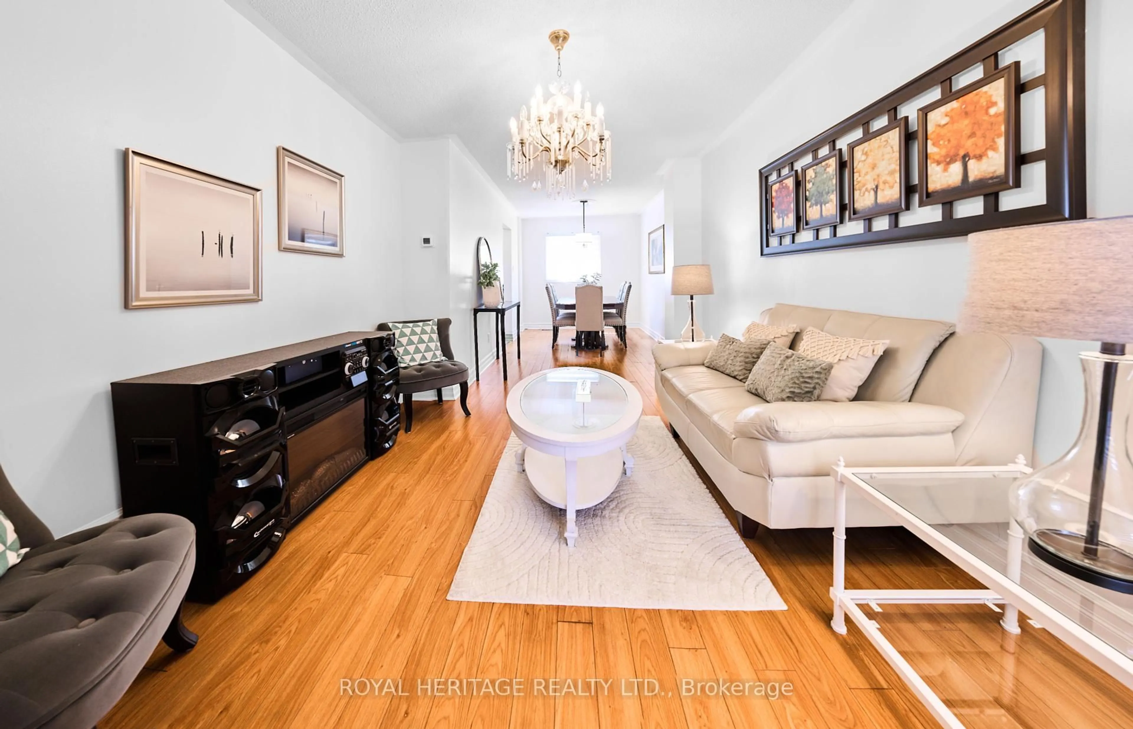Living room with furniture, wood/laminate floor for 2136 Duberry Dr, Pickering Ontario L1X 2A5