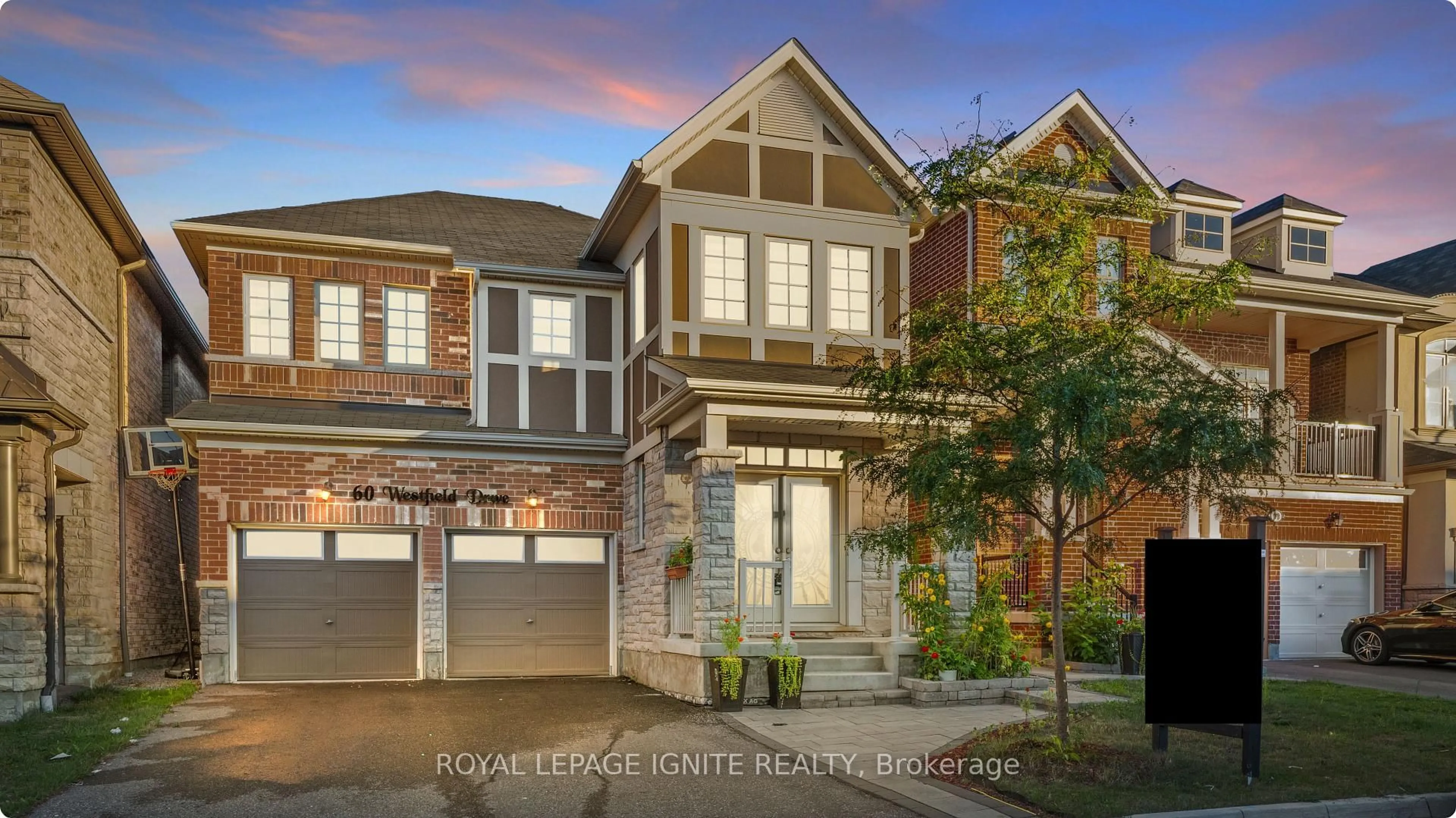 Home with brick exterior material, street for 60 Westfield Dr, Whitby Ontario L1P 0E9