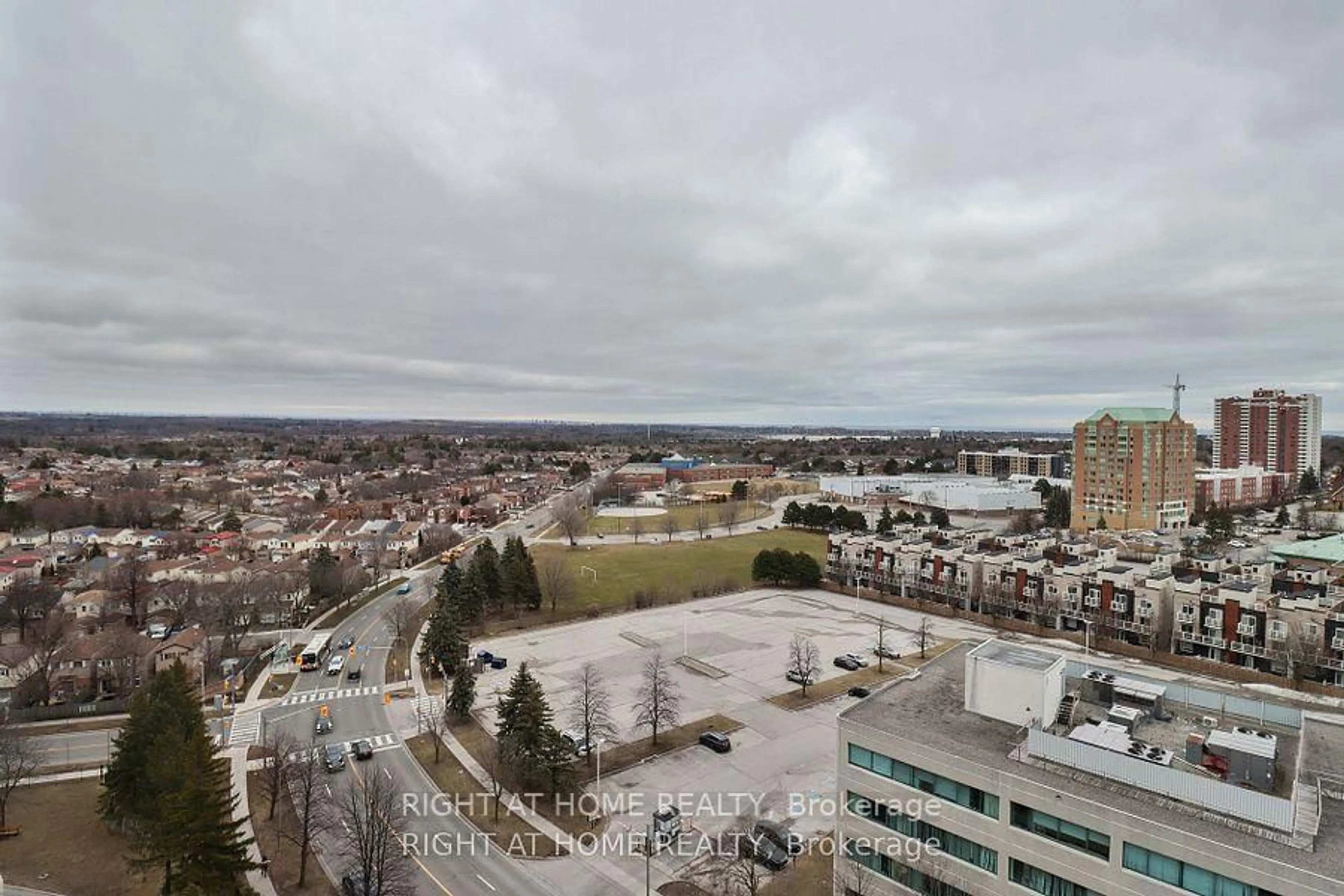 A pic from outside/outdoor area/front of a property/back of a property/a pic from drone, city buildings view from balcony for 410 Mclevin Ave, Toronto Ontario M1B 5J5