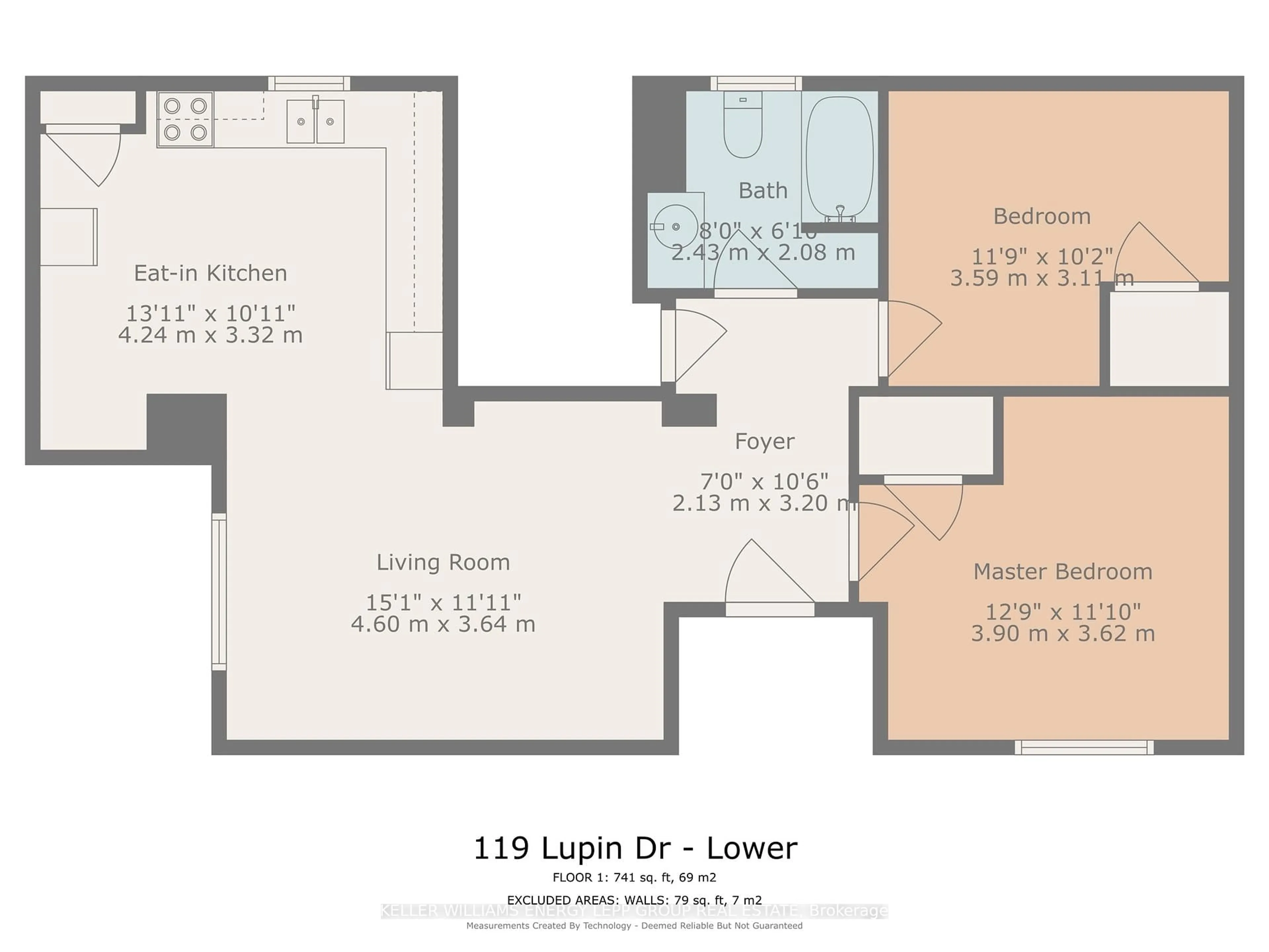 Floor plan for 119 & 121 Lupin Dr, Whitby Ontario L1N 1X9
