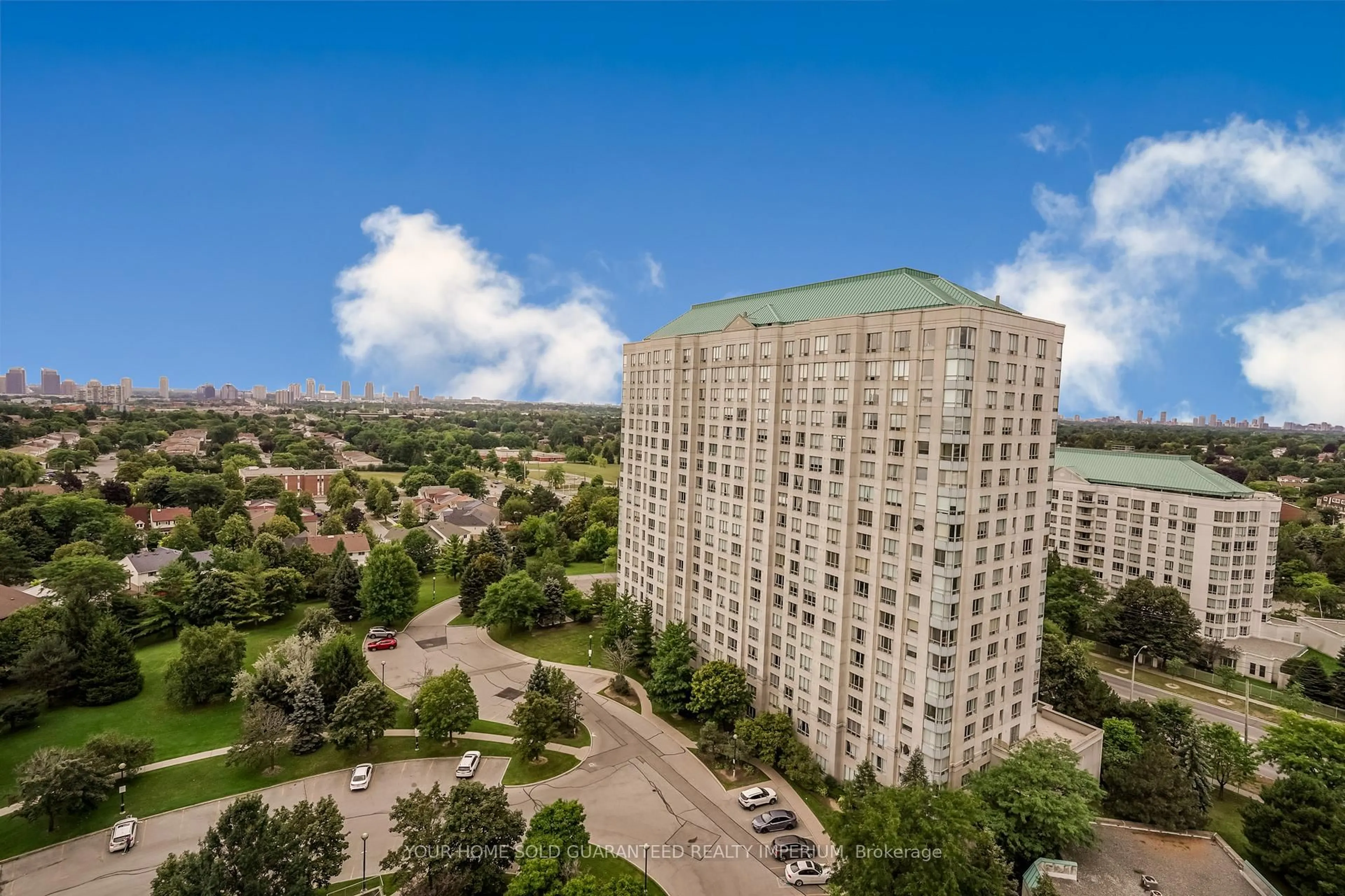 A pic from outside/outdoor area/front of a property/back of a property/a pic from drone, city buildings view from balcony for 5039 Finch Ave #1908, Toronto Ontario M1S 5J9