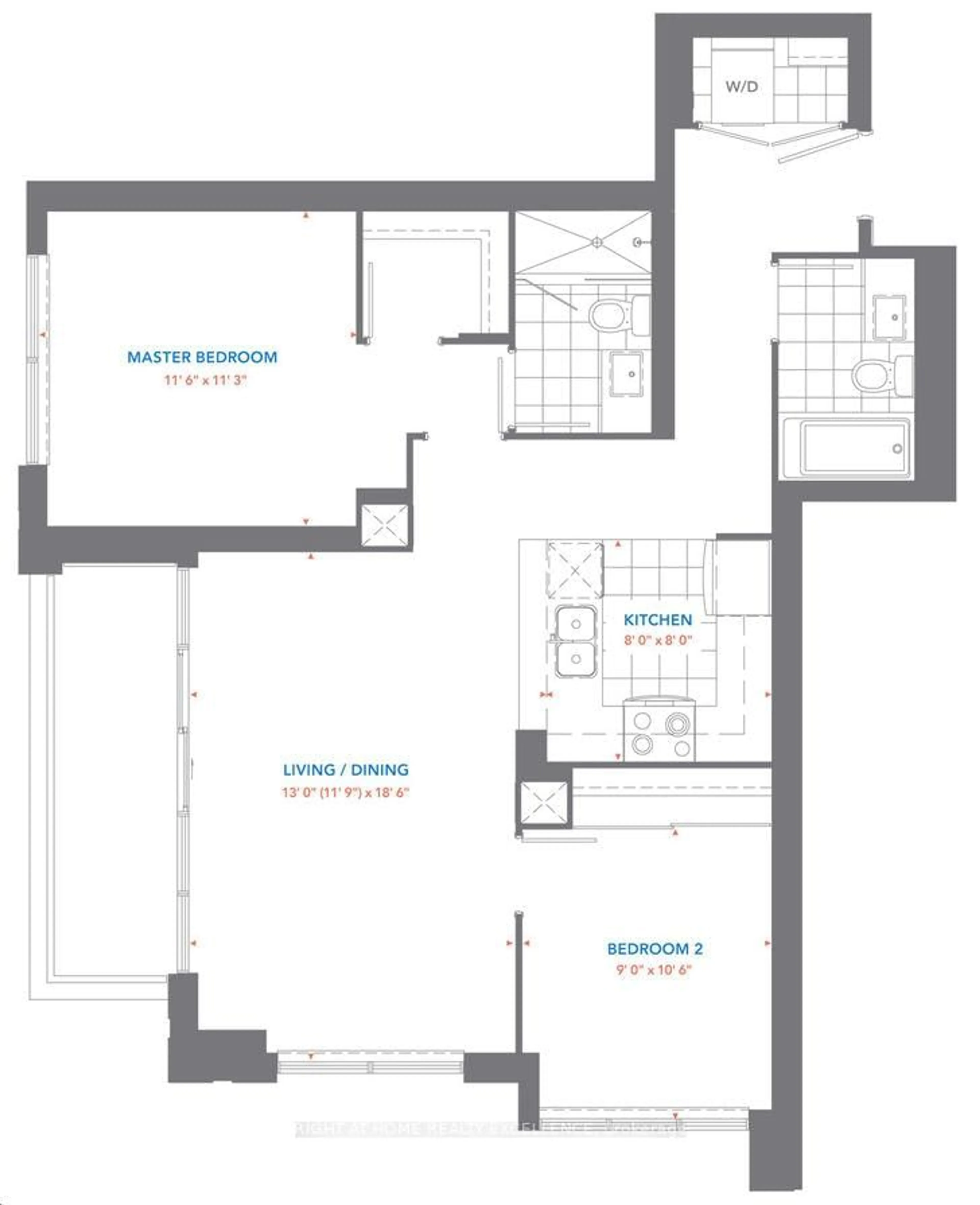 Floor plan for 3270 SHEPPARD Ave #1824, Toronto Ontario M1T 3K3