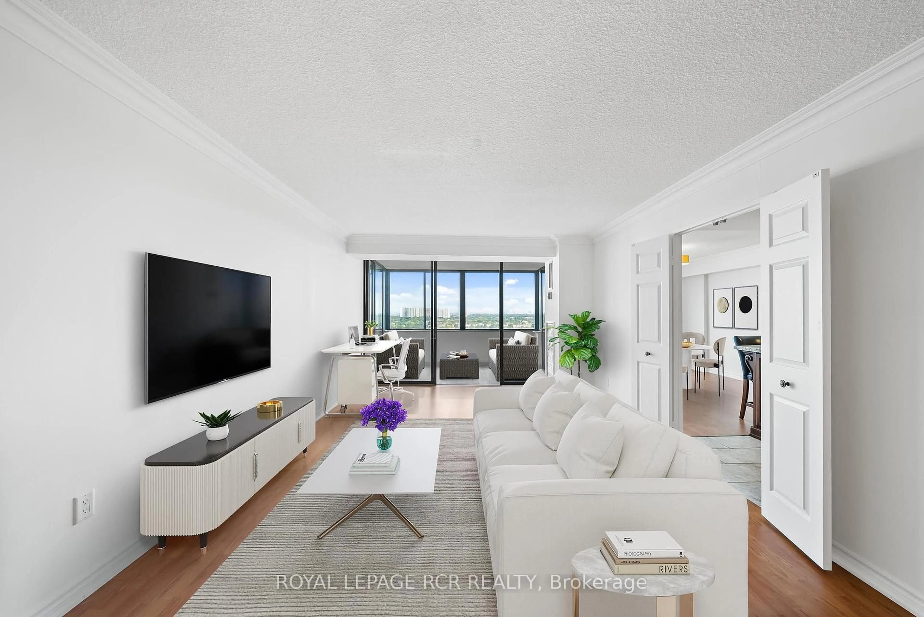 Living room with furniture, unknown for 2350 Bridletowne Circ #1402, Toronto Ontario M1W 3E6