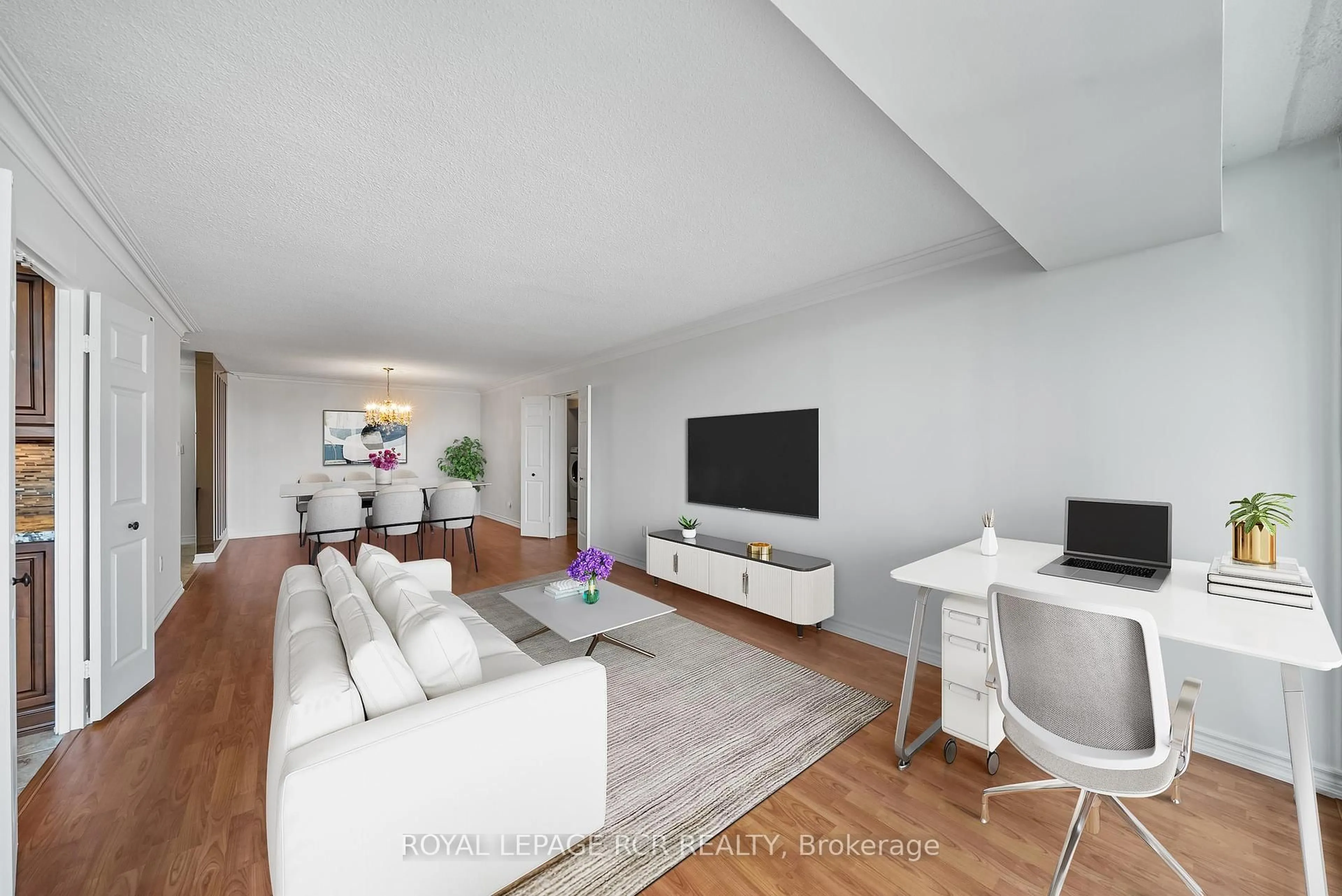 Living room with furniture, unknown for 2350 Bridletowne Circ #1402, Toronto Ontario M1W 3E6