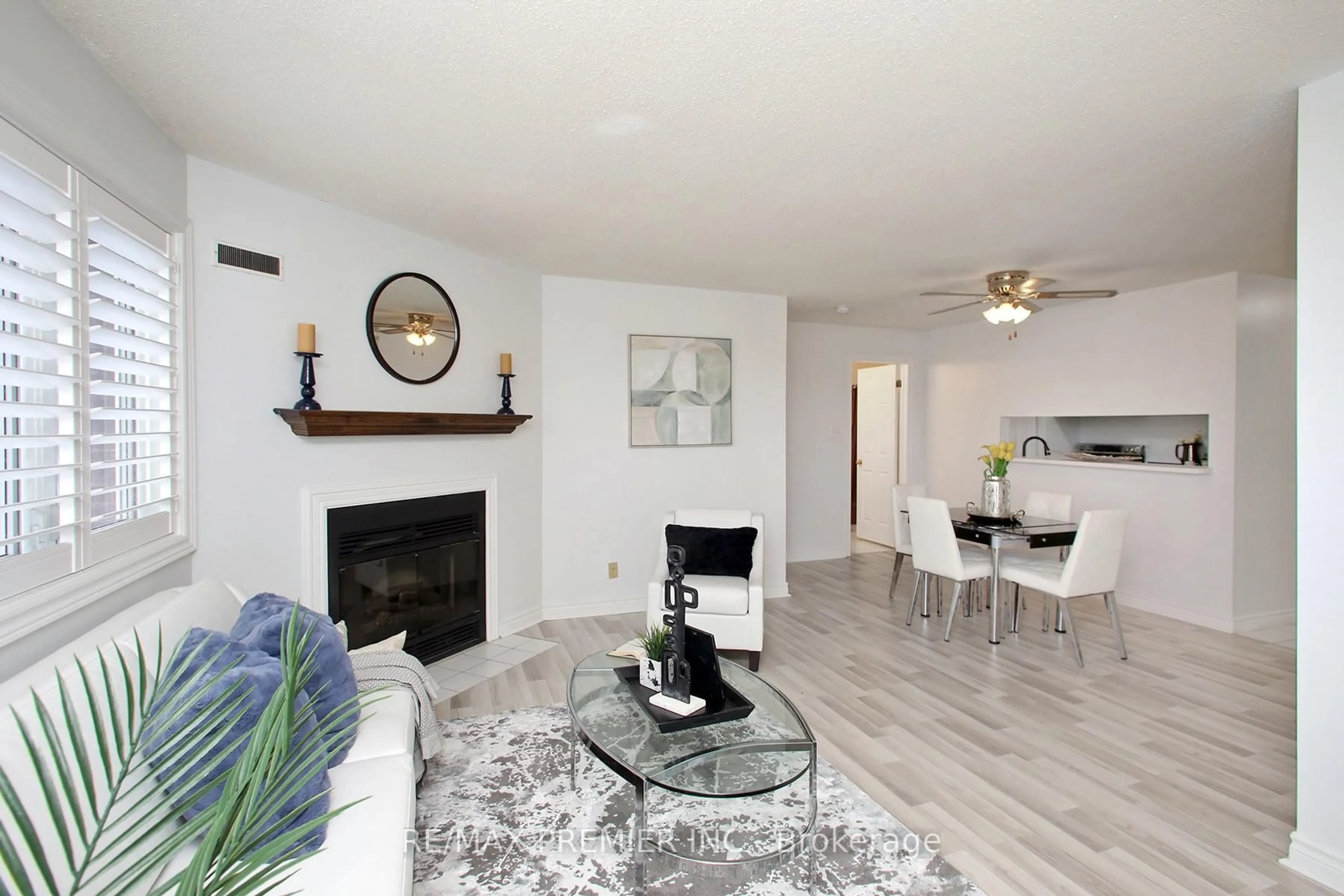 Living room with furniture, wood/laminate floor for 189 Lake Drive Way #407, Ajax Ontario L1S 7J1