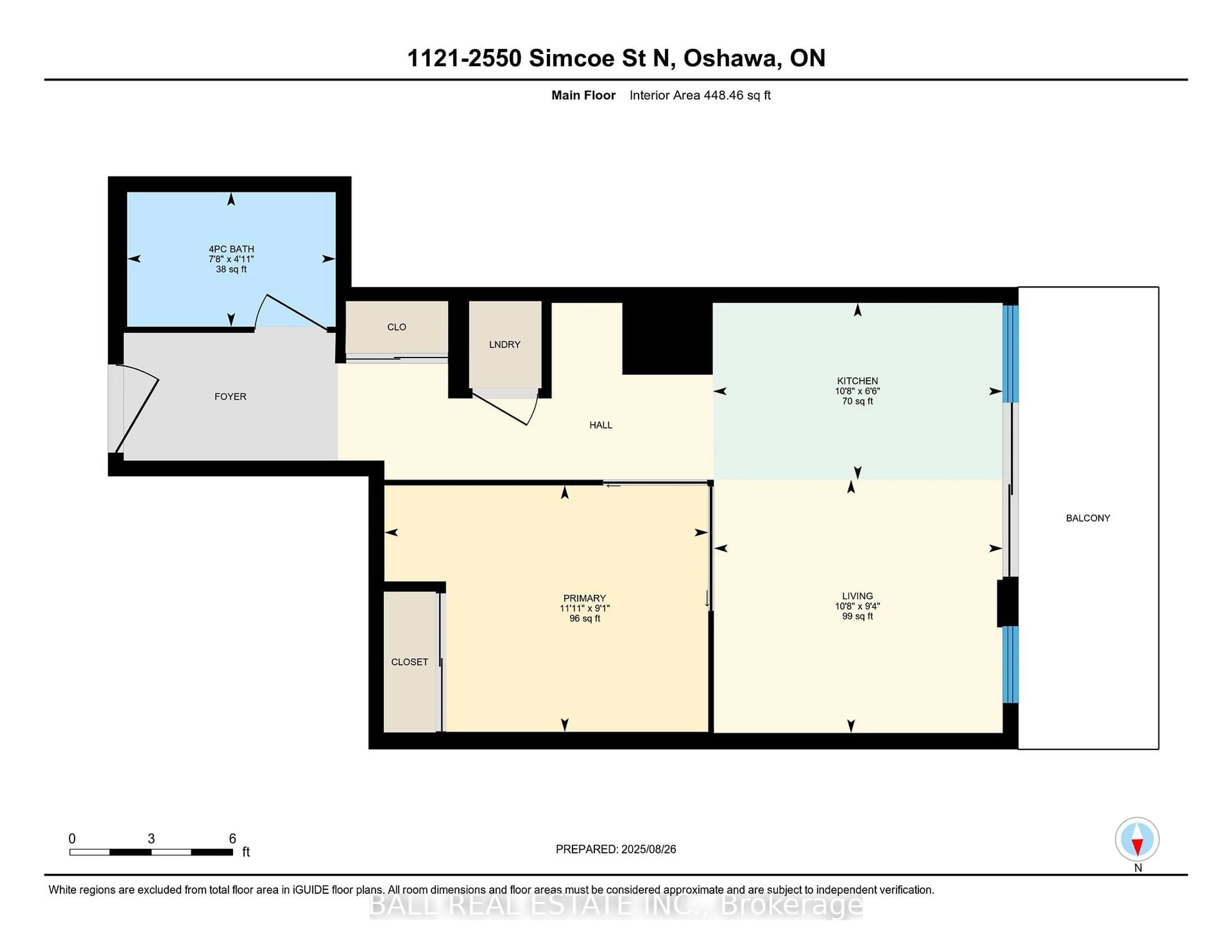 Floor plan for 2550 Simcoe St #1121, Oshawa Ontario L1R 0R5