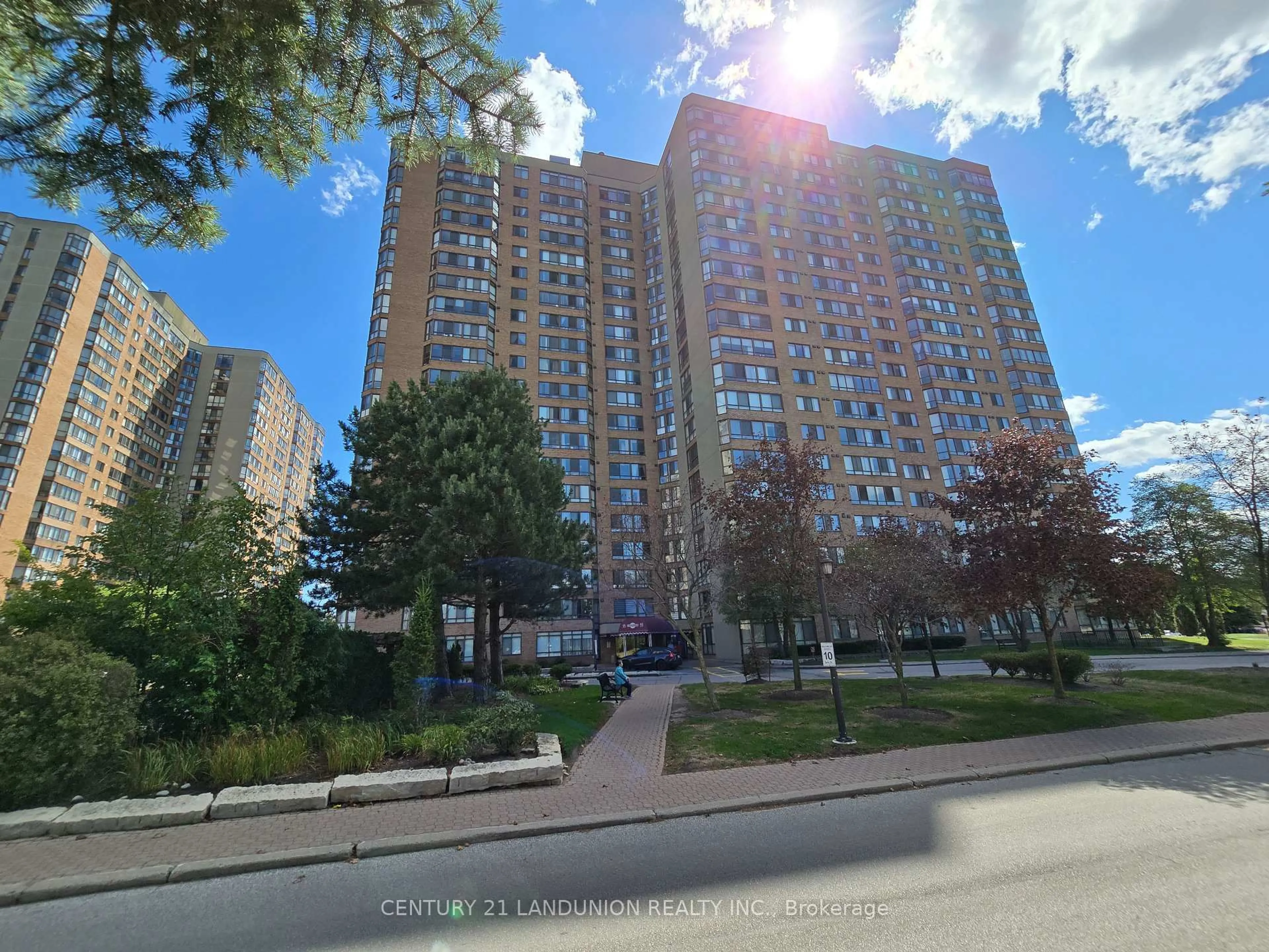 A pic from outside/outdoor area/front of a property/back of a property/a pic from drone, street for 55 Bamburgh Circ #1209, Toronto Ontario M1W 3V4