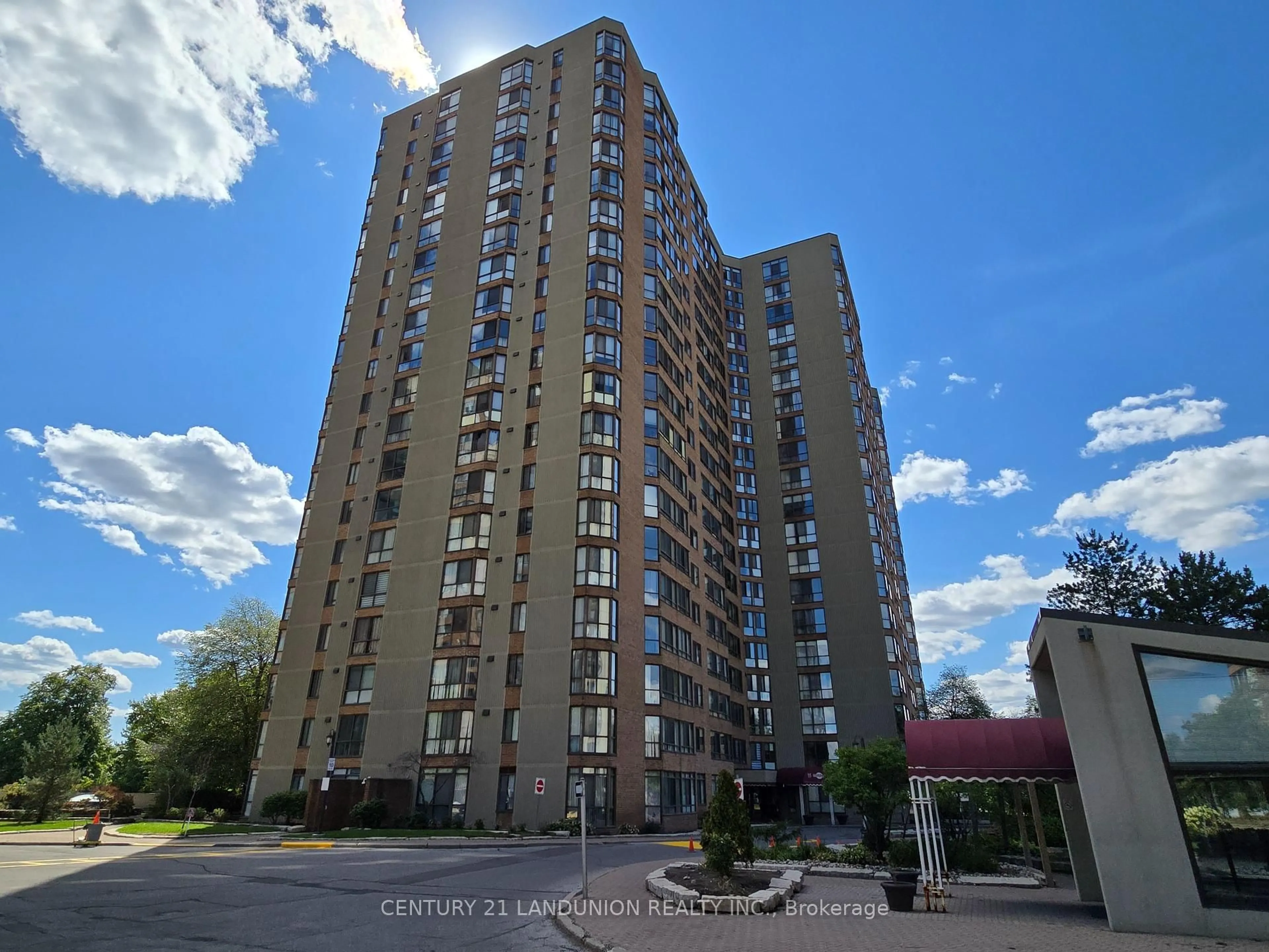 A pic from outside/outdoor area/front of a property/back of a property/a pic from drone, building for 55 Bamburgh Circ #1209, Toronto Ontario M1W 3V4