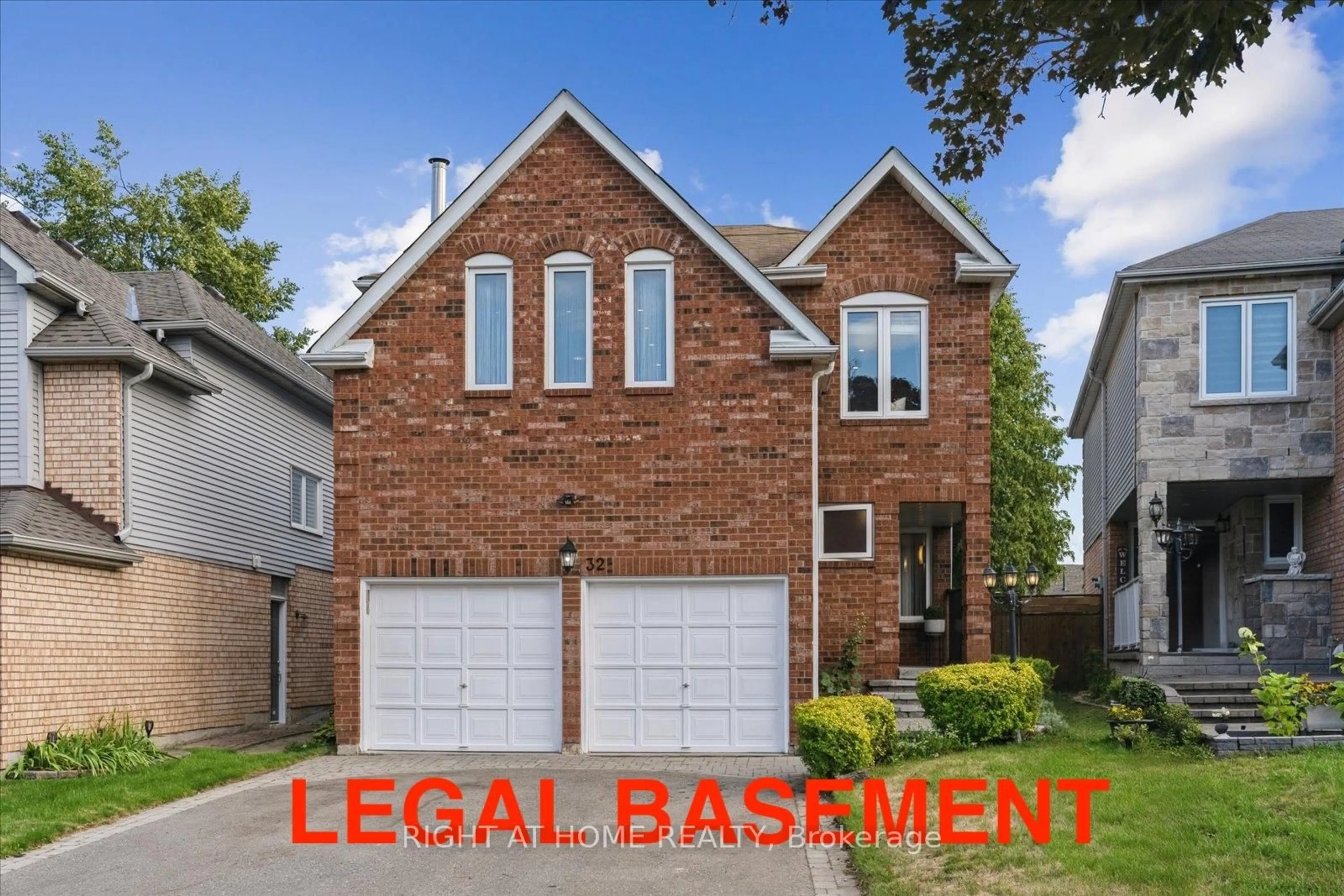 Home with brick exterior material, street for 32 Heaver Dr, Whitby Ontario L1N 8X2
