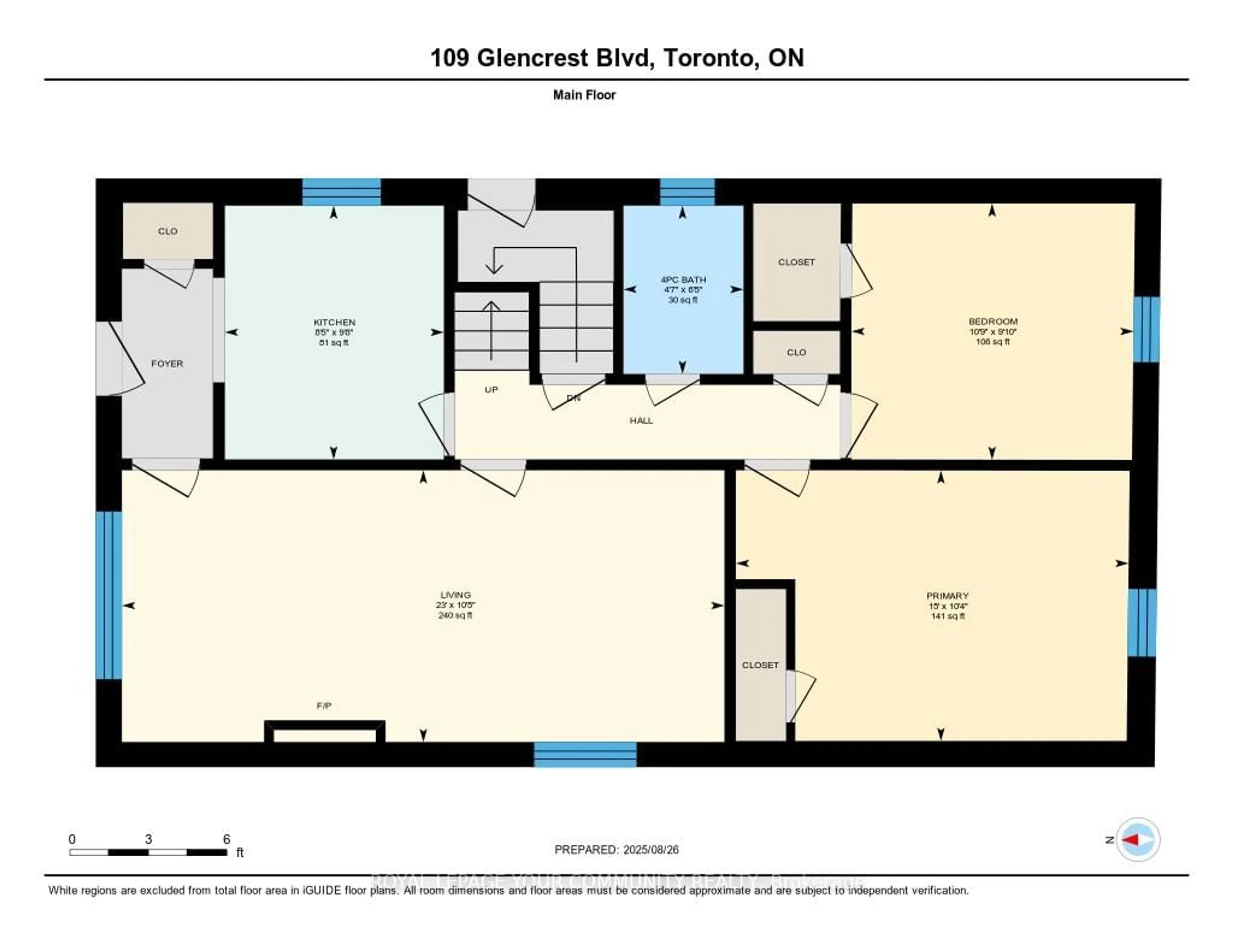 Floor plan for 109 Glencrest Blvd, Toronto Ontario M4B 1L9