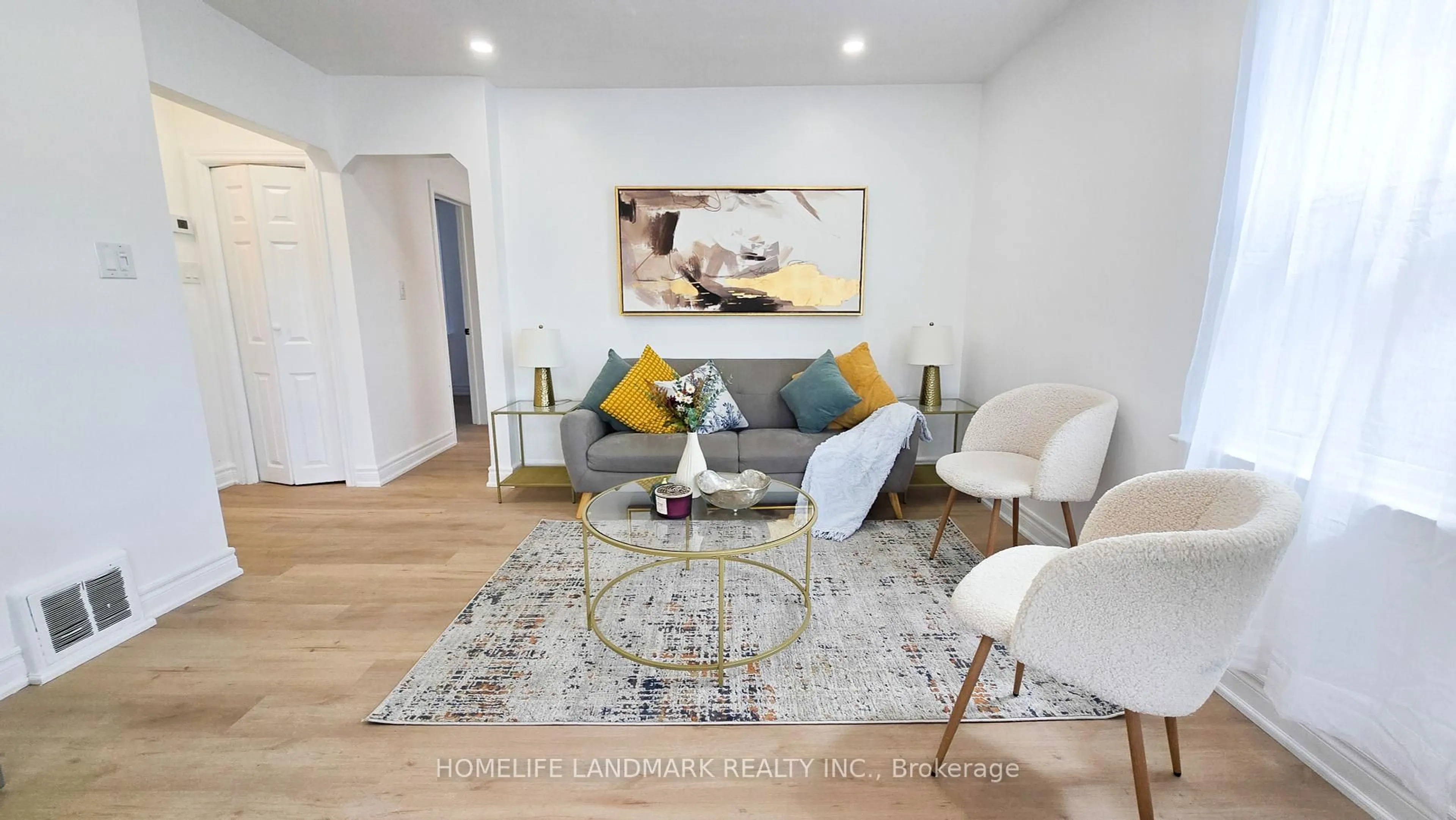 Living room with furniture, wood/laminate floor for 357 Oshawa Blvd, Oshawa Ontario L1G 5T2