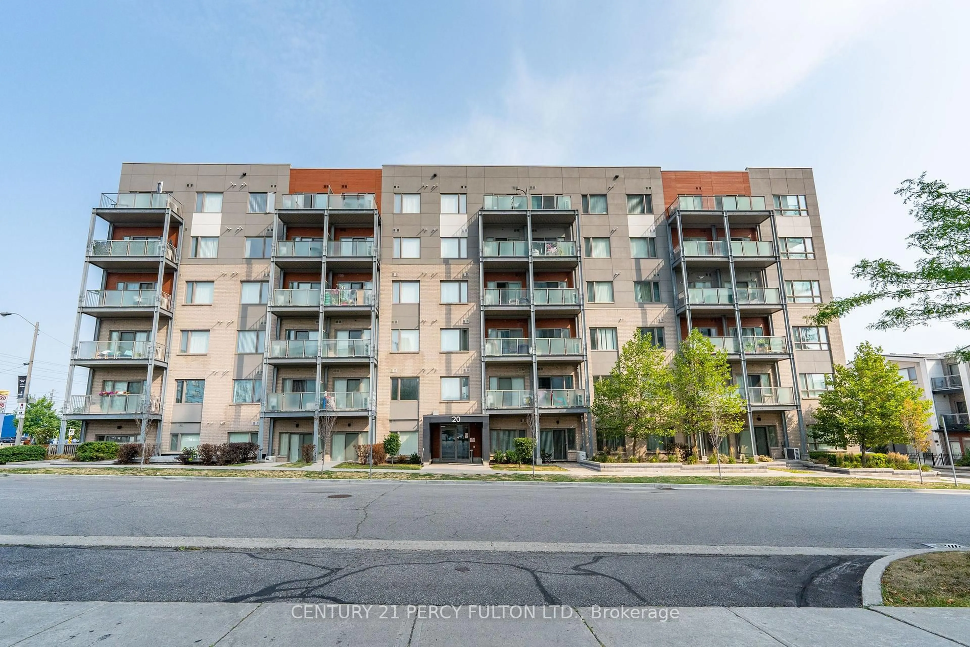 A pic from outside/outdoor area/front of a property/back of a property/a pic from drone, street for 20 Orchid Place Dr #202, Toronto Ontario M1B 0E1
