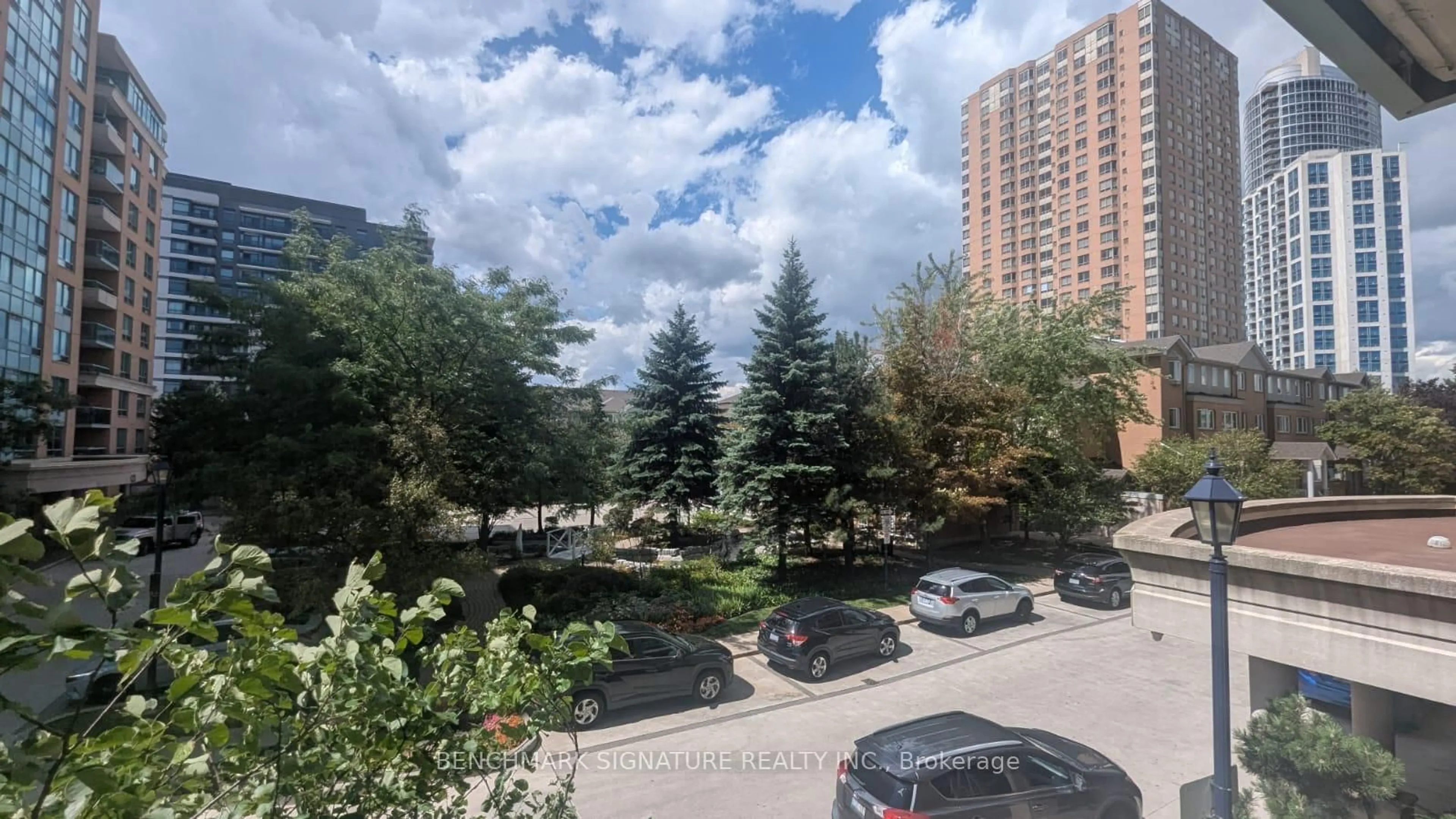 Patio, city buildings view from balcony for 125 Omni Dr #237, Toronto Ontario M1P 5A9