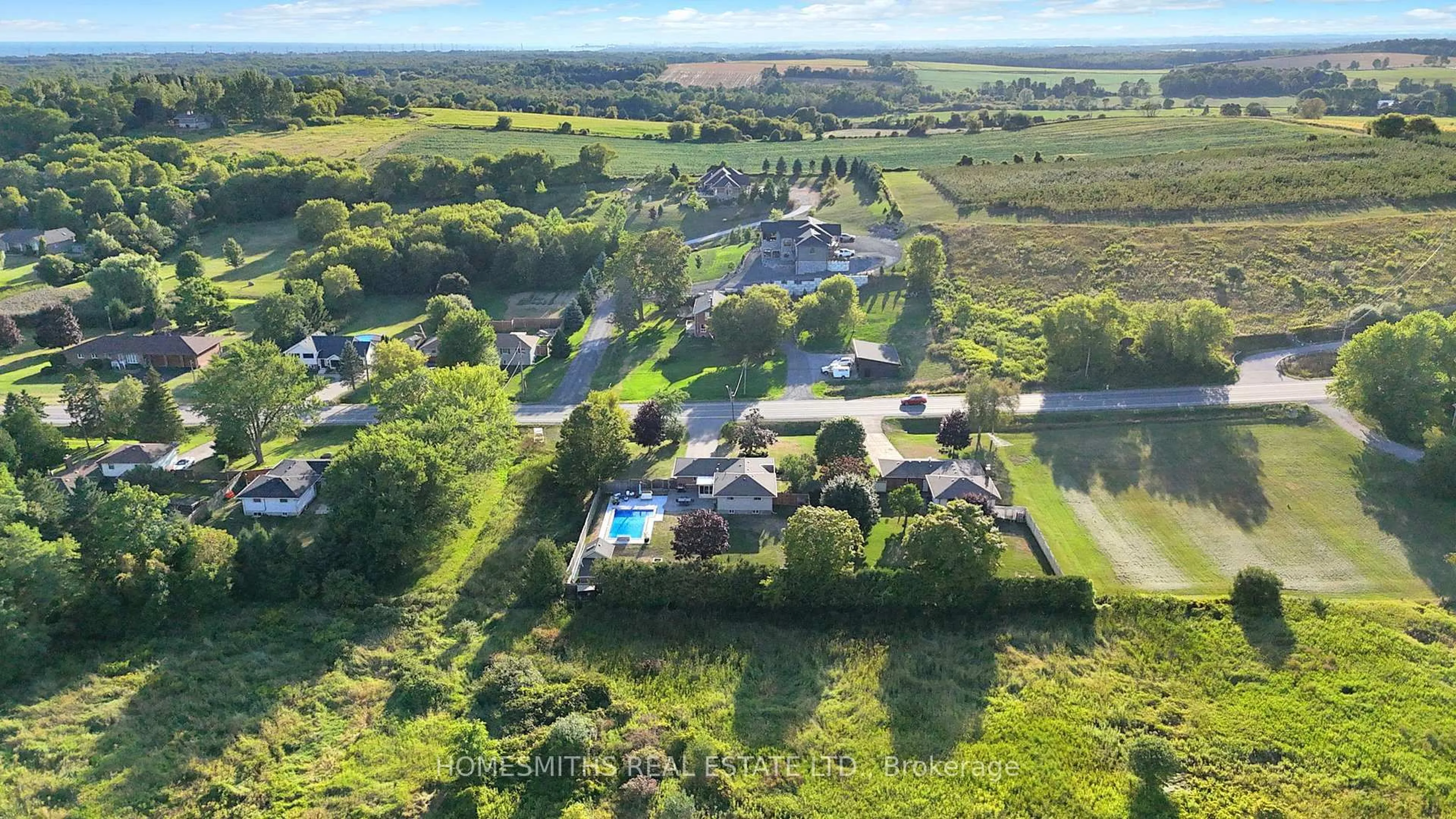 A pic from outside/outdoor area/front of a property/back of a property/a pic from drone, water/lake/river/ocean view for 2145 Newtonville Rd, Clarington Ontario L0A 1J0