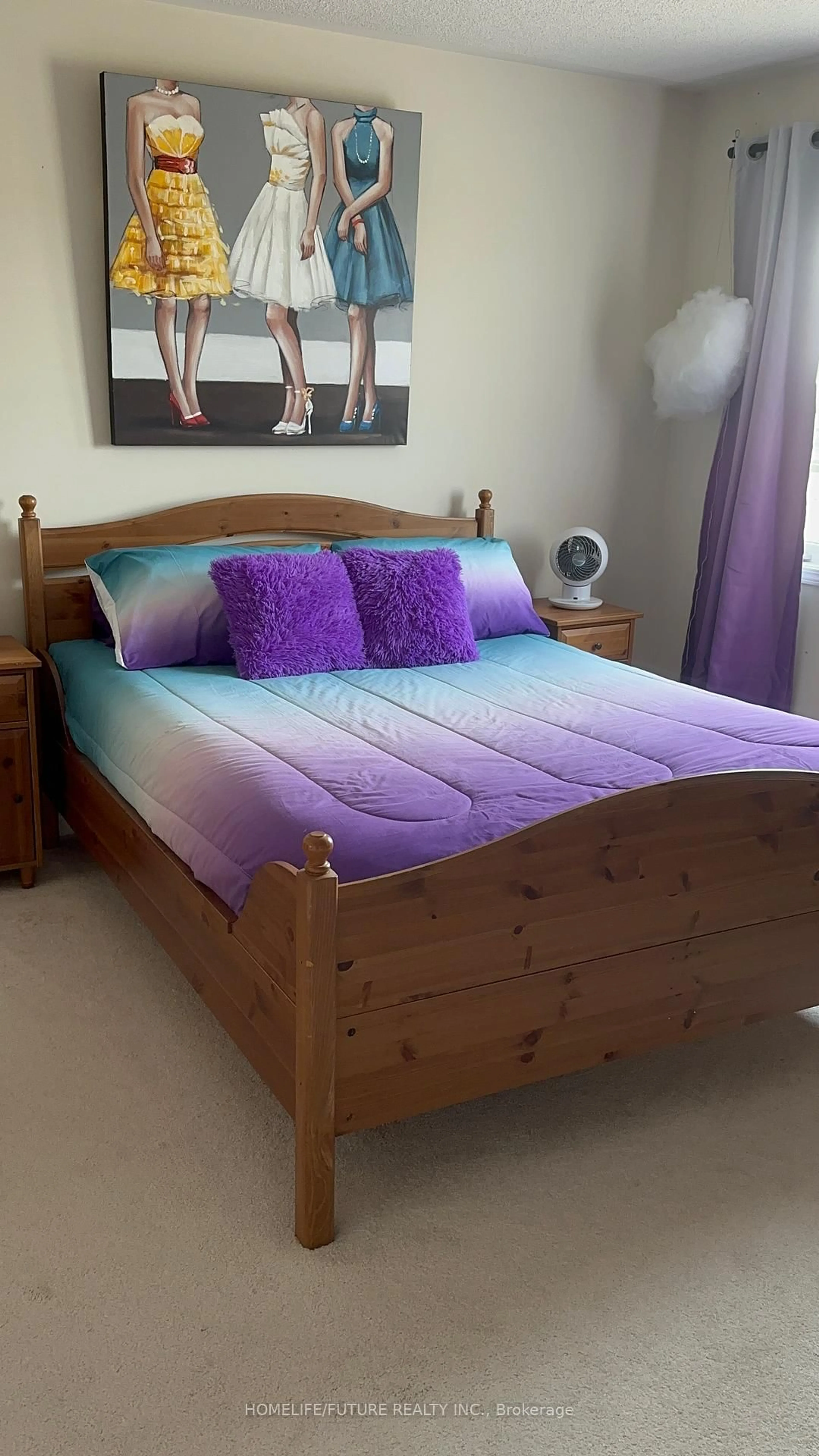Bedroom with bed, wood/laminate floor for 23 Edwin Carr St, Clarington Ontario L1C 0R8