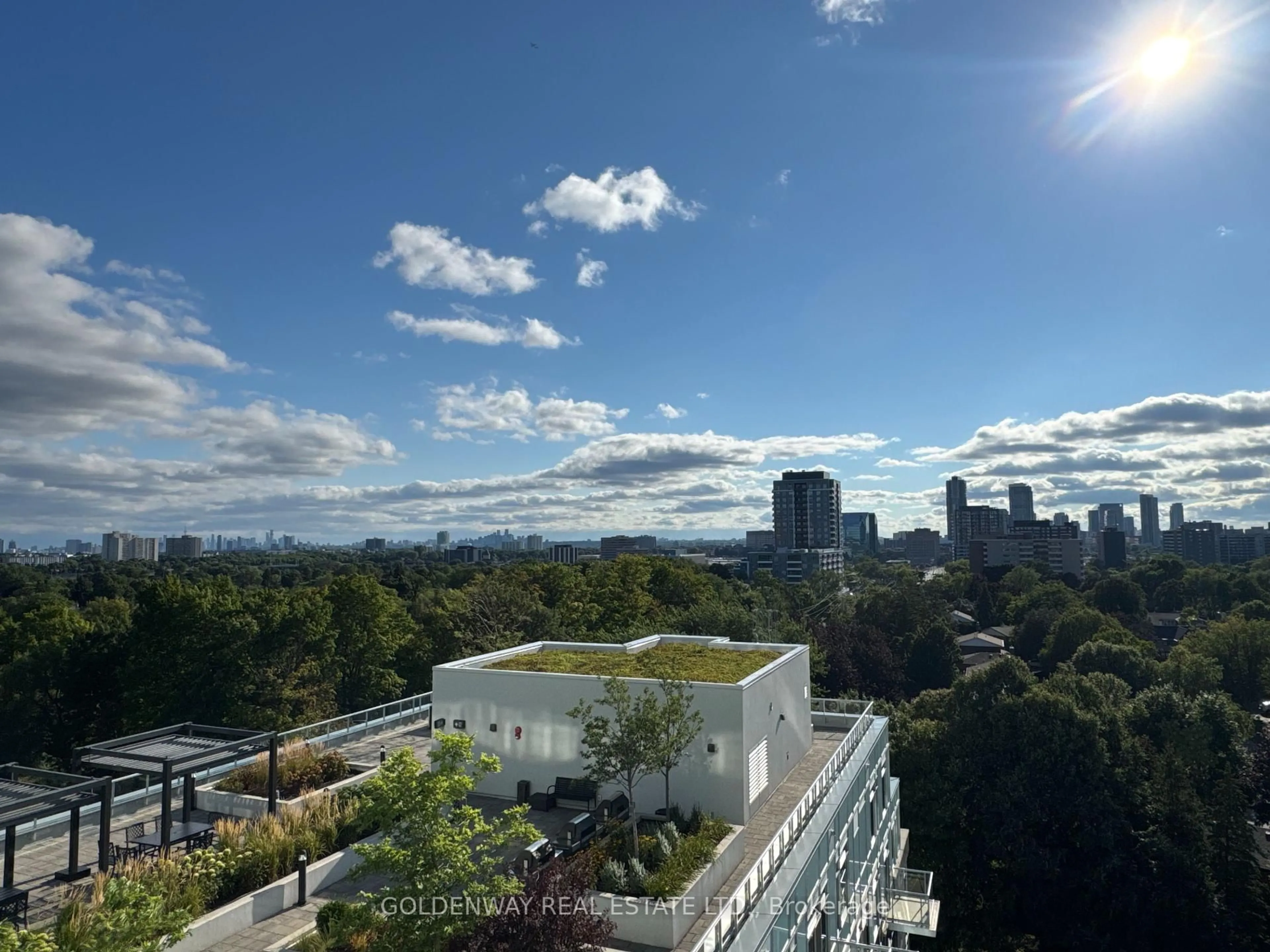 A pic from outside/outdoor area/front of a property/back of a property/a pic from drone, city buildings view from balcony for 3220 Sheppard Ave #901, Toronto Ontario M1T 3K1