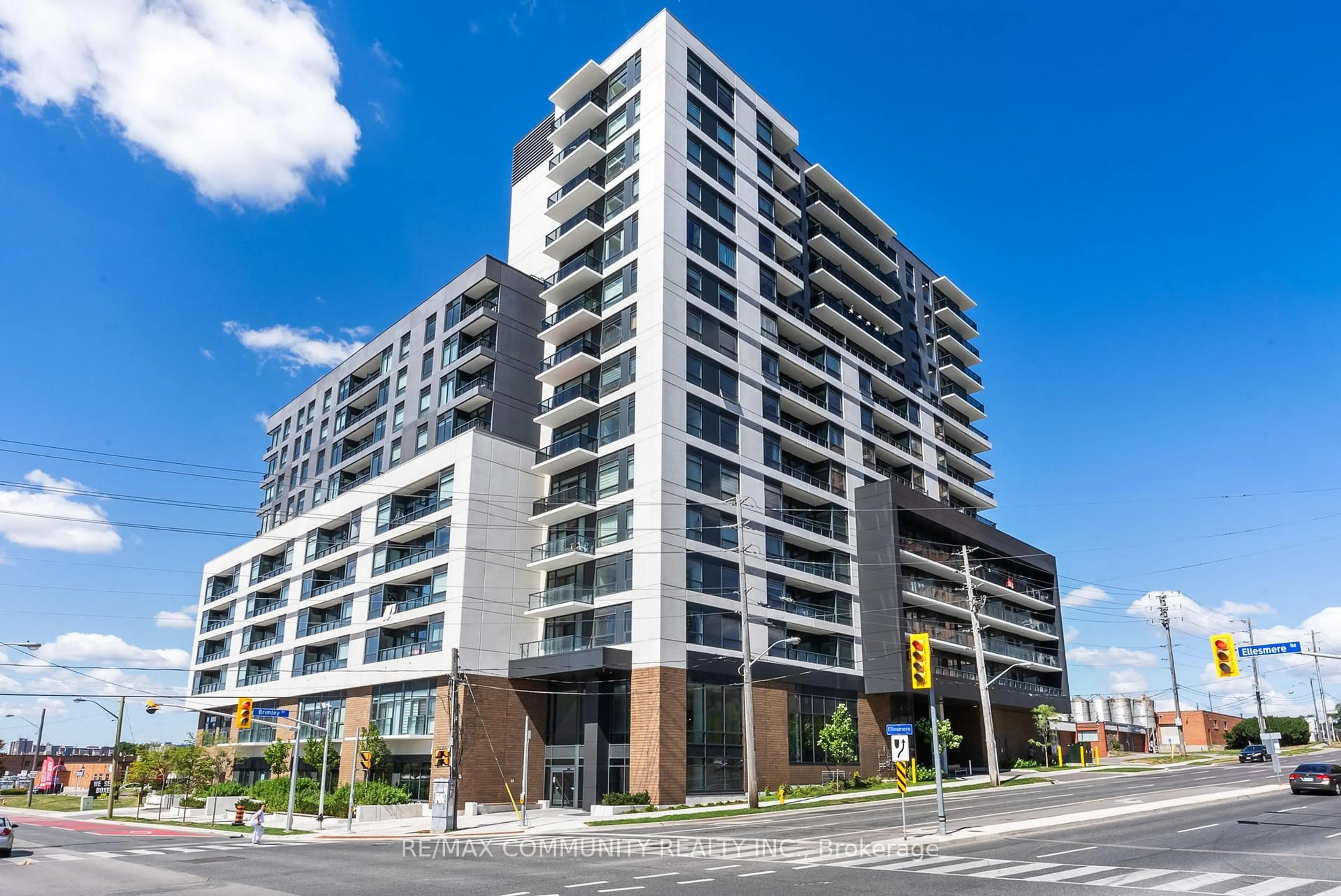 A pic from outside/outdoor area/front of a property/back of a property/a pic from drone, building for 1350 Ellesmere Rd #206, Toronto Ontario M1P 0G6