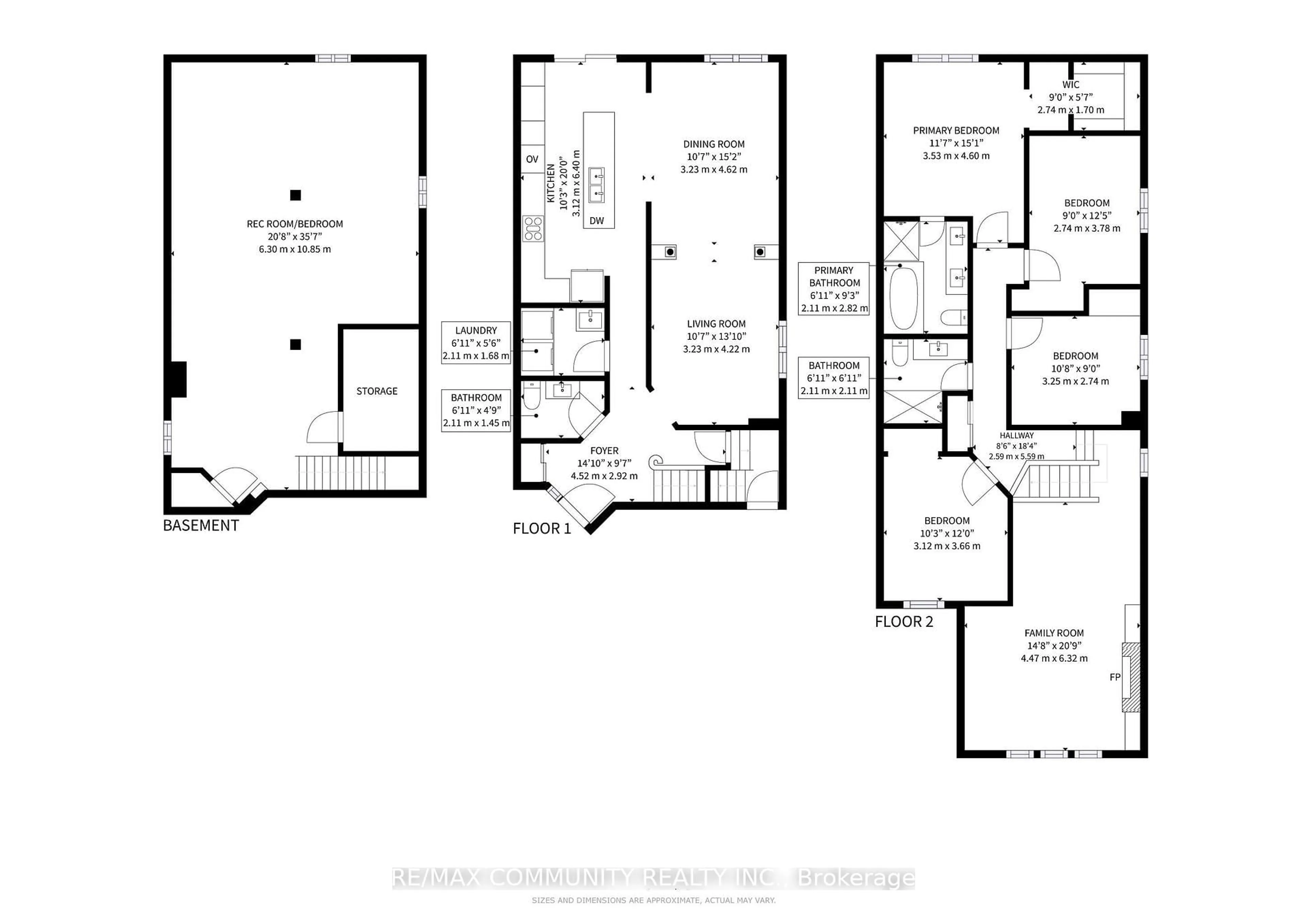 Floor plan for 46 Furrow Dr, Whitby Ontario L1R 1Y7