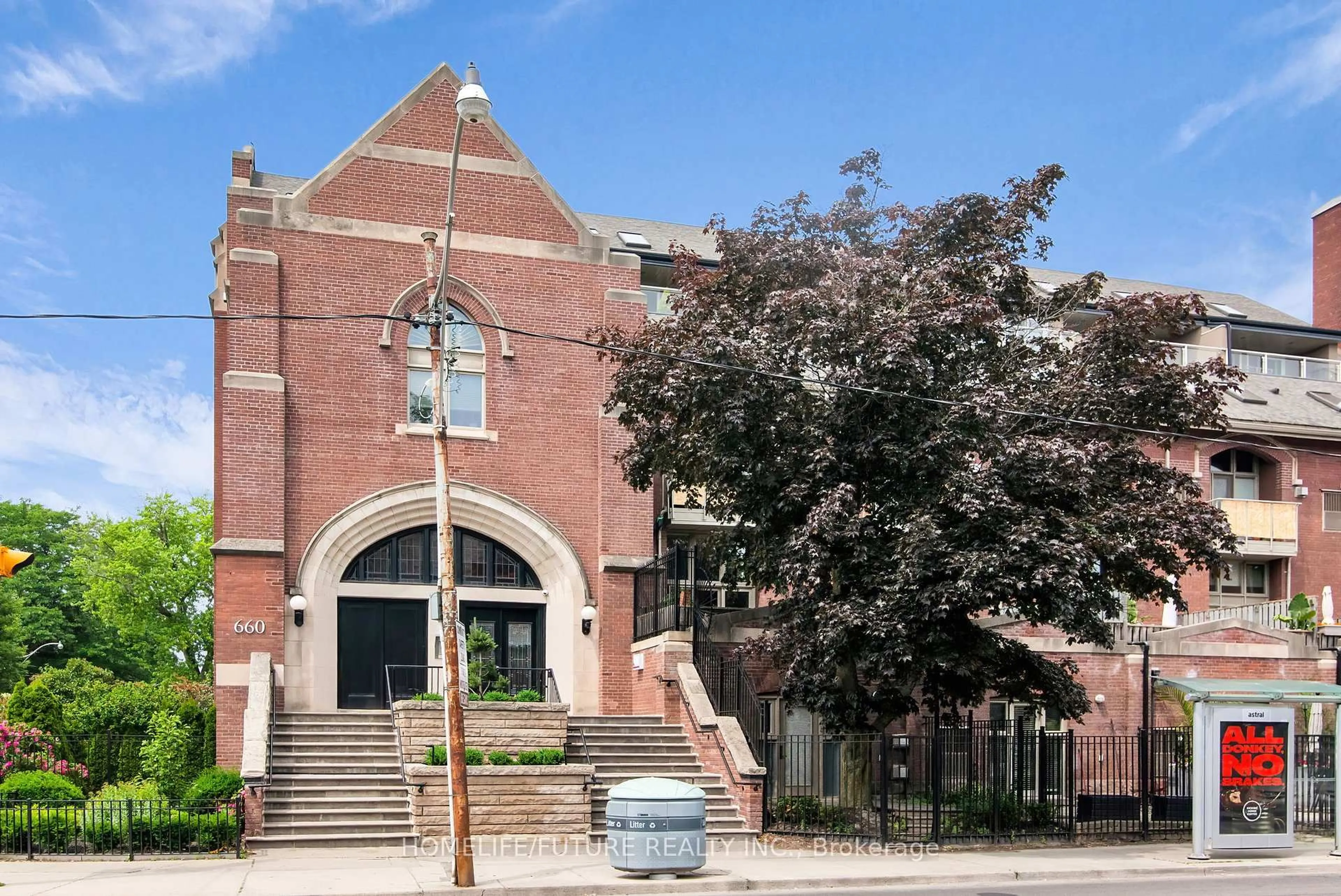 Home with brick exterior material, building for 660 Pape Ave #102, Toronto Ontario M4K 3S5
