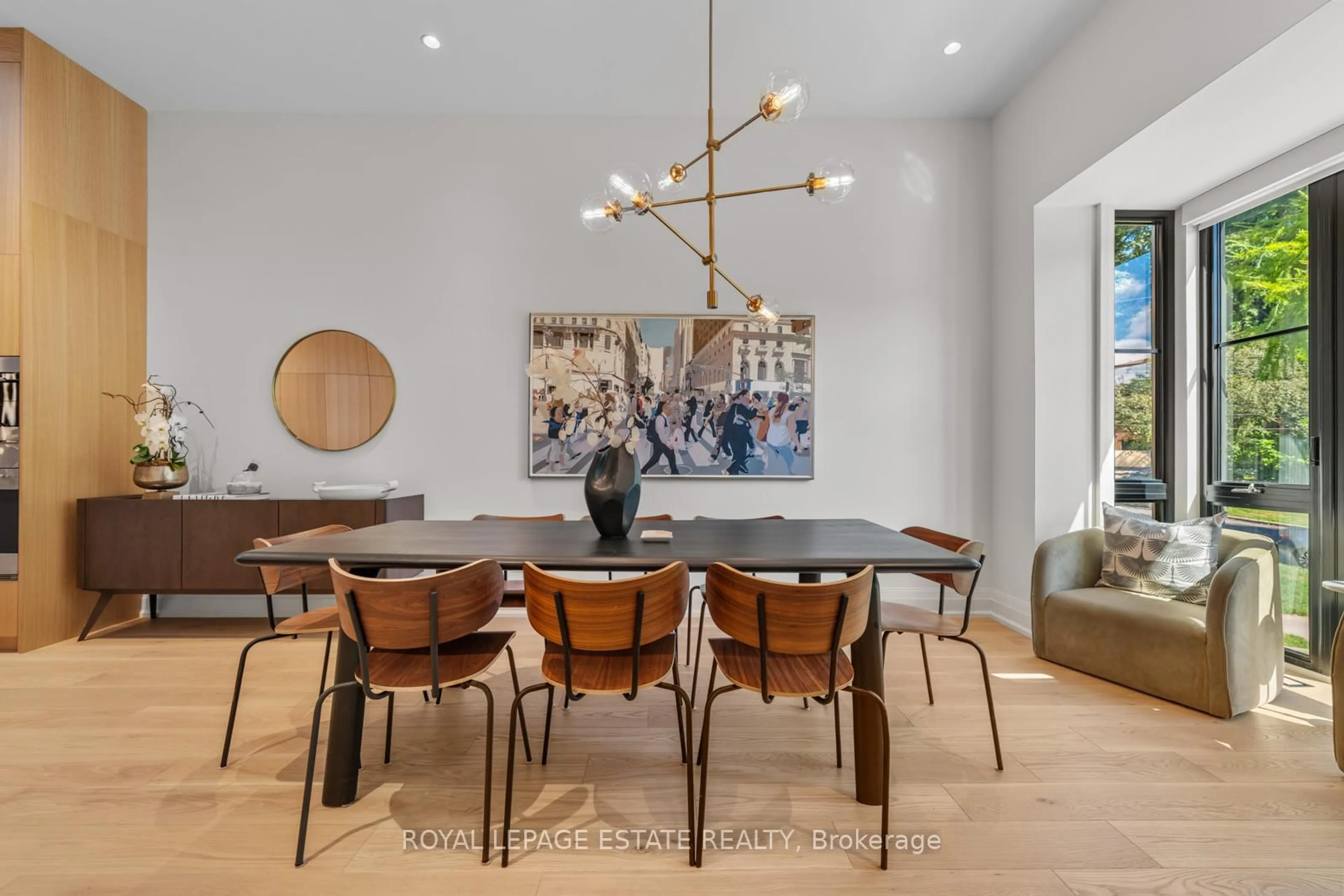 Dining room, wood/laminate floor for 21 Glen Davis Cres, Toronto Ontario M4E 1X6