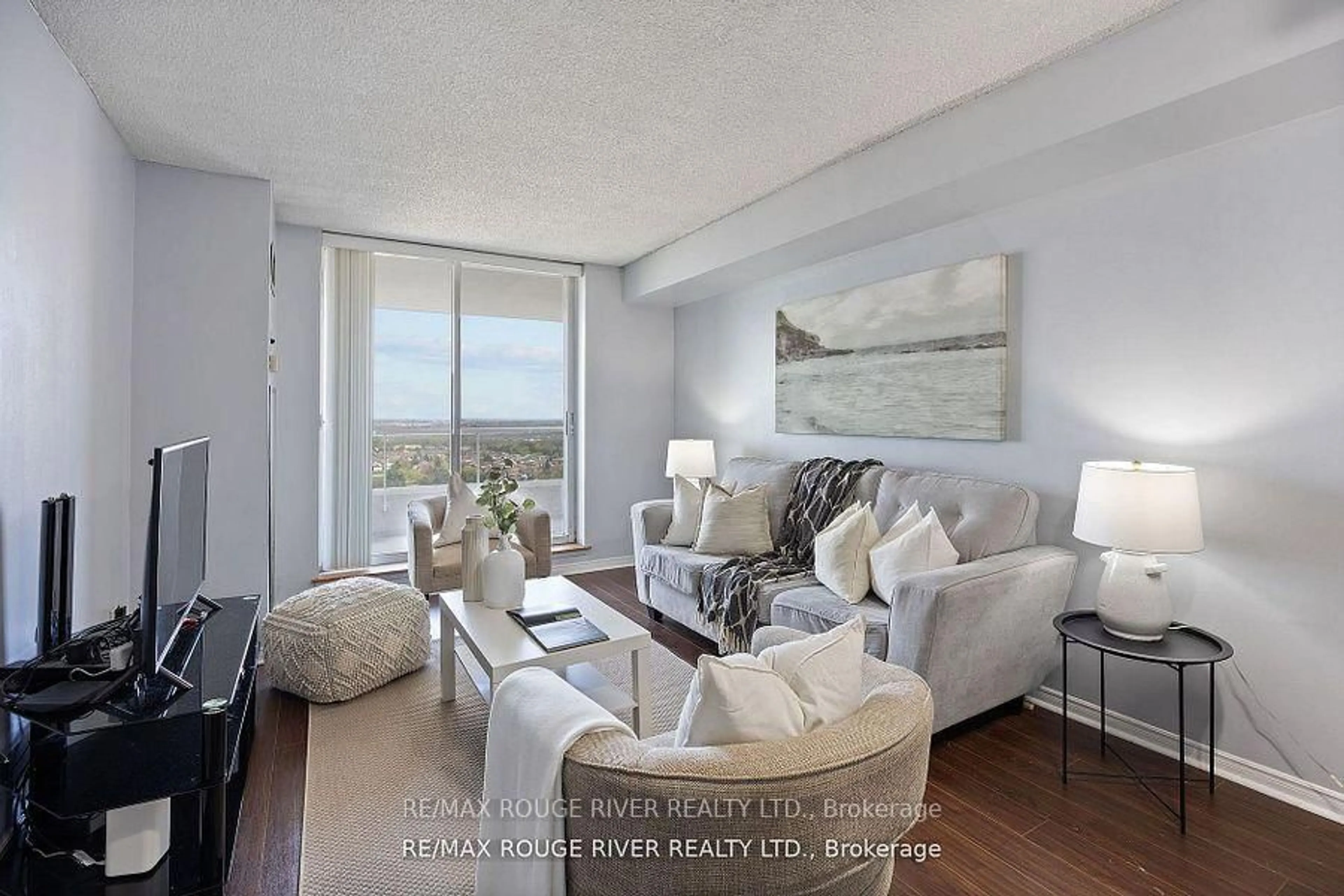 Living room with furniture, unknown for 400 McLevin Ave #1804, Toronto Ontario M1B 5J4