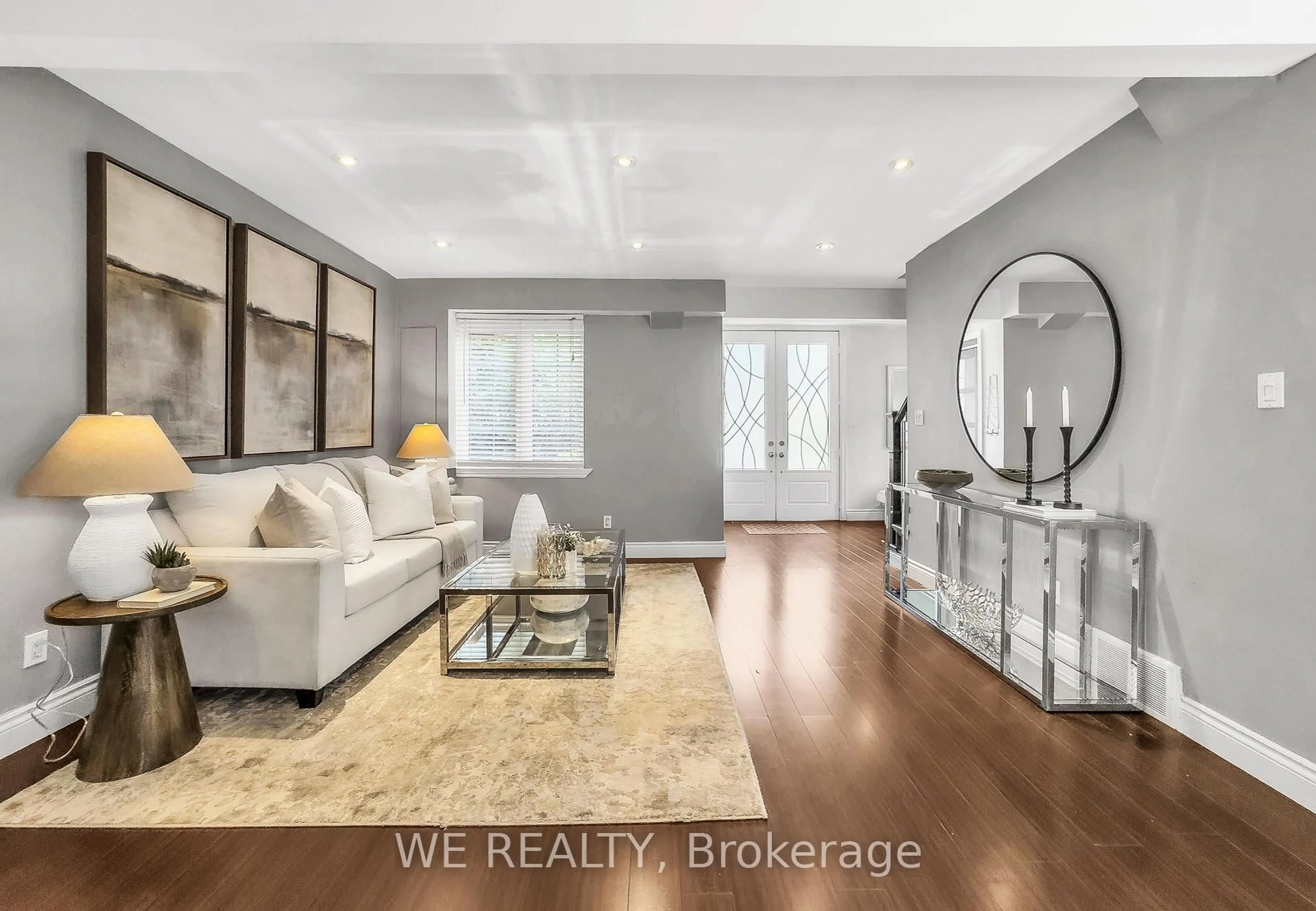 Living room with furniture, wood/laminate floor for 1484 Old Forest Rd, Pickering Ontario L1V 1N9