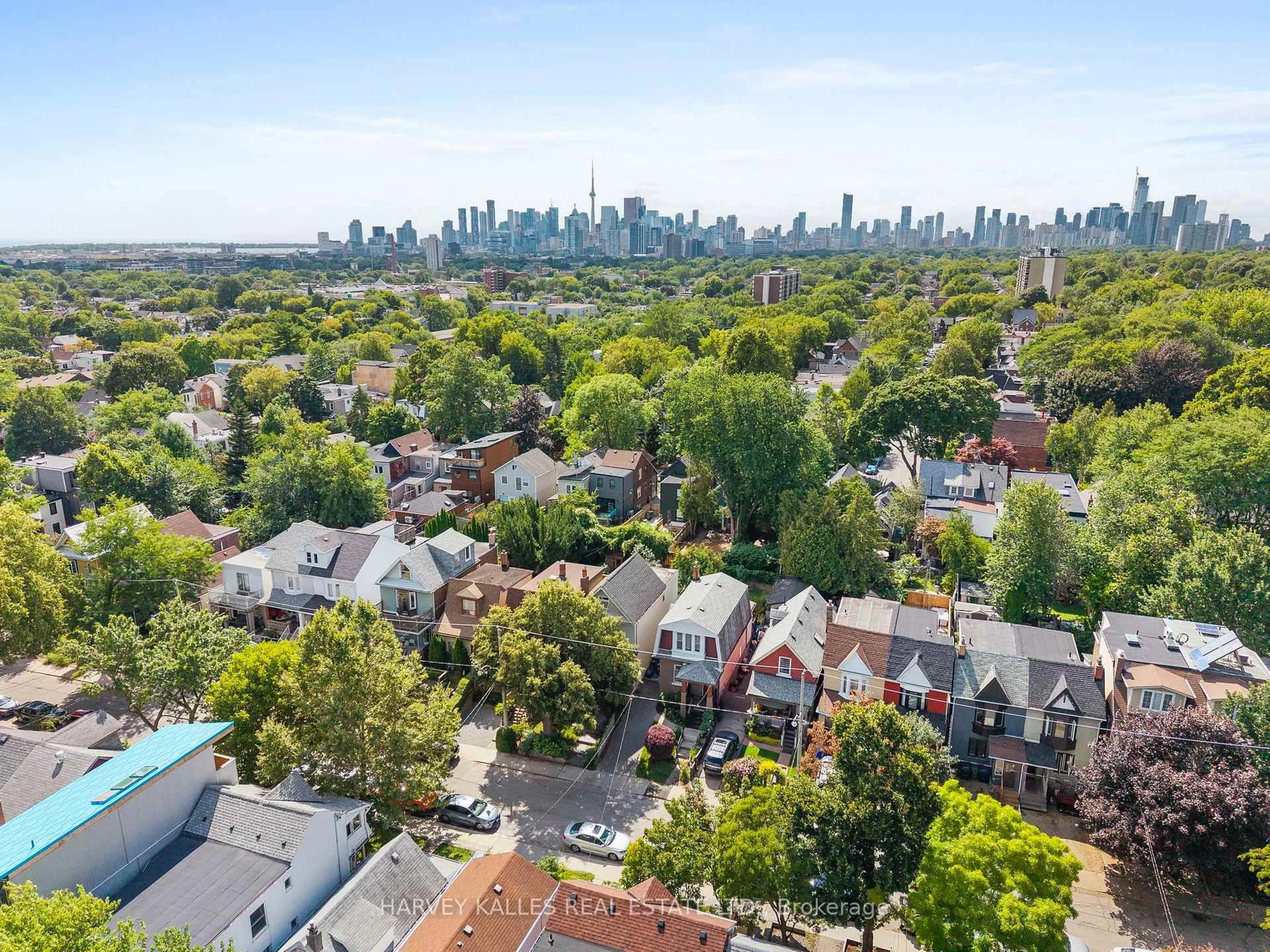 A pic from outside/outdoor area/front of a property/back of a property/a pic from drone, city buildings view from balcony for 22 Seymour Ave, Toronto Ontario M4J 3T4