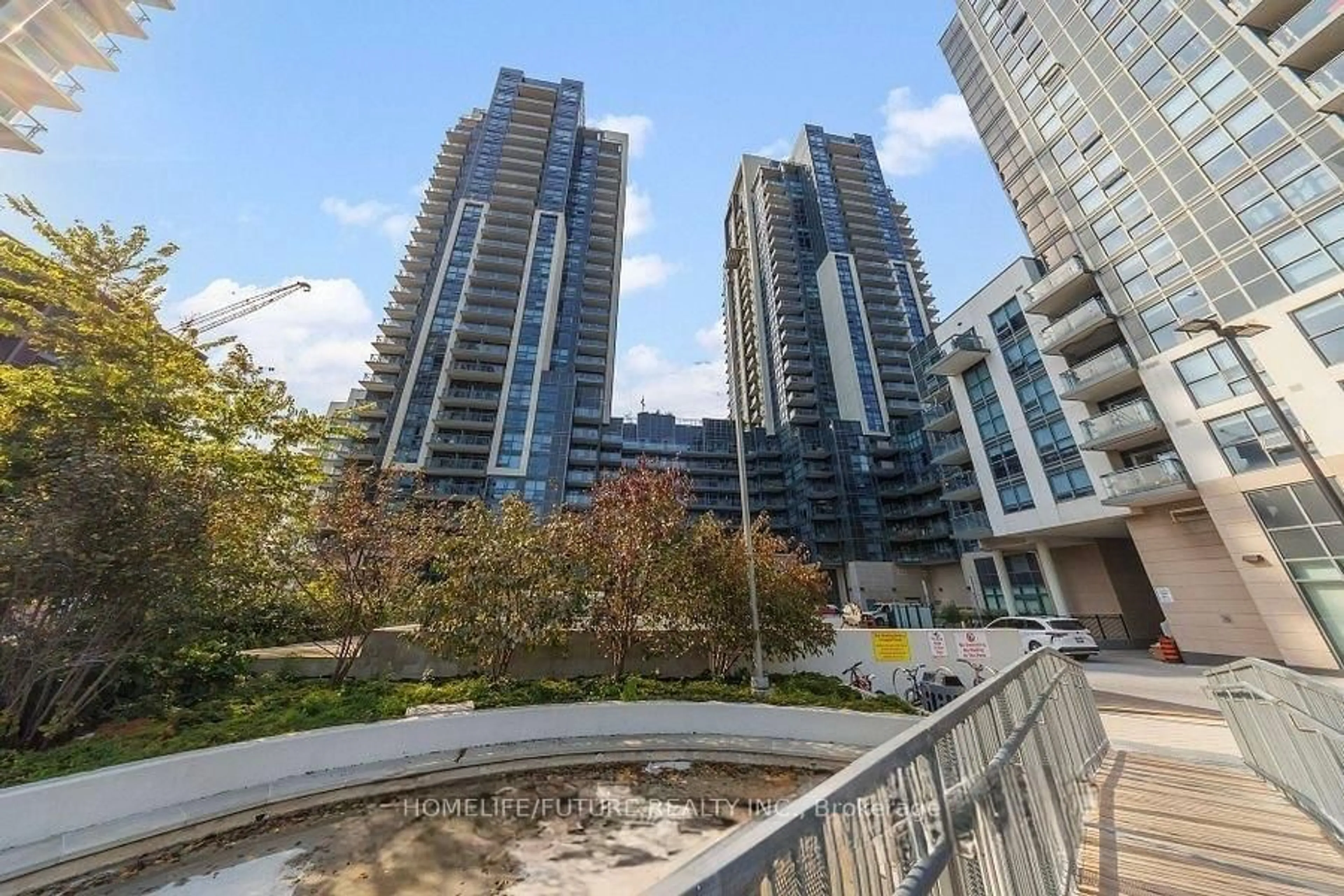 Balcony in the apartment, city buildings view from balcony for 20 Meadowglen Pl #630, Toronto Ontario M1G 0A9