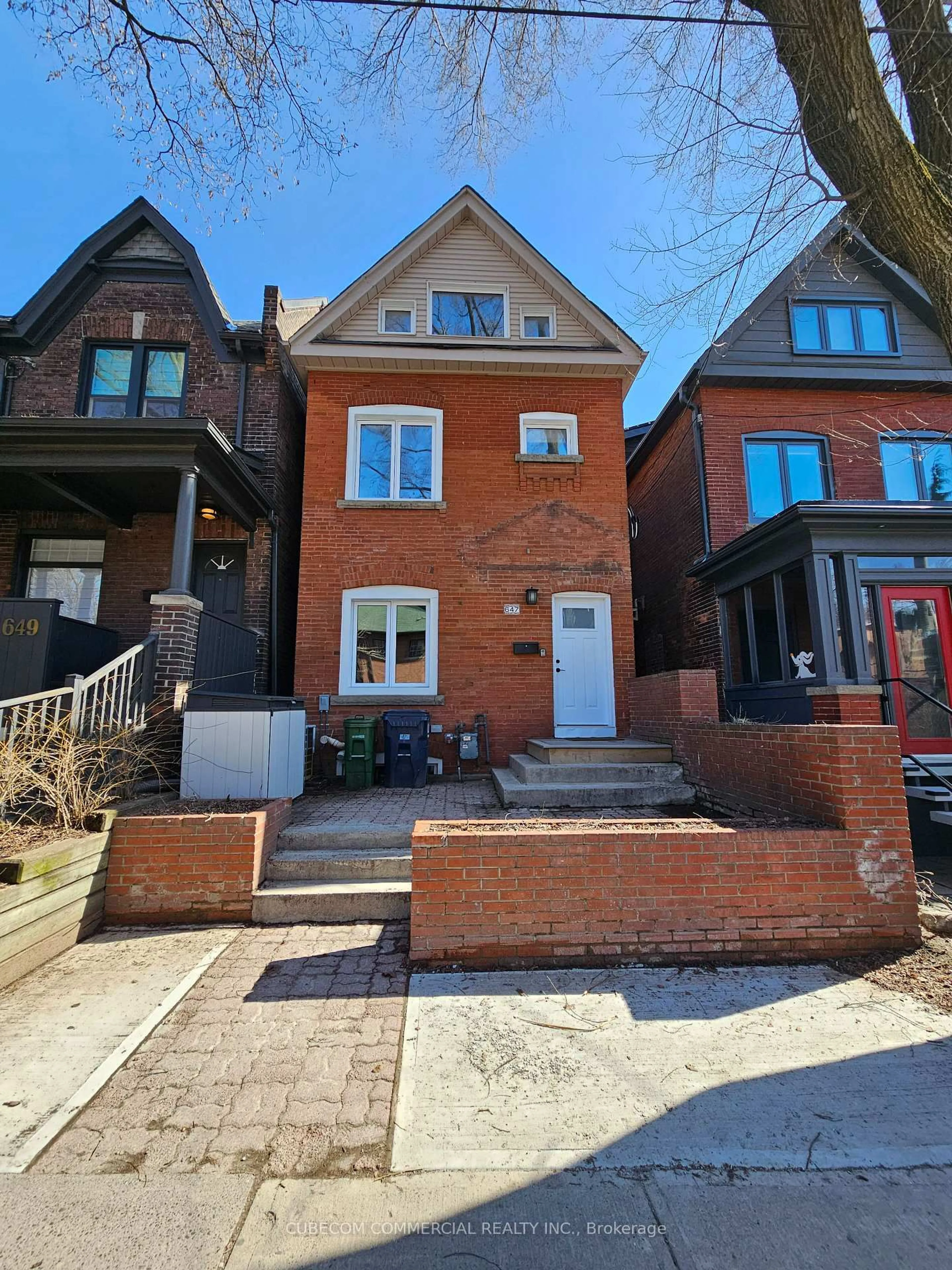 Home with brick exterior material, street for 647 Logan Ave, Toronto Ontario M4K 3C4