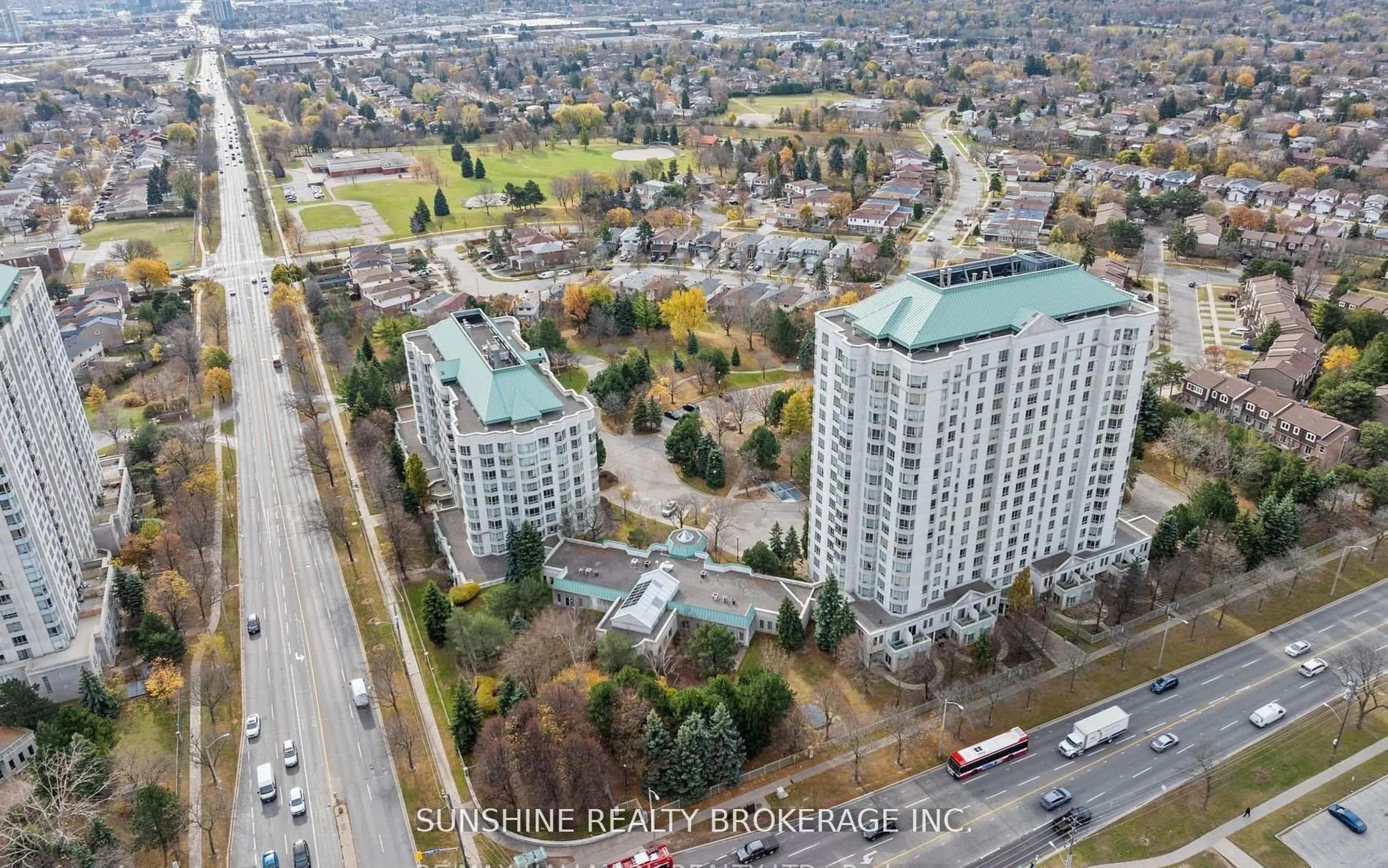 A pic from outside/outdoor area/front of a property/back of a property/a pic from drone, city buildings view from balcony for 2628 Mccowan Rd #509, Toronto Ontario M1S 5J8