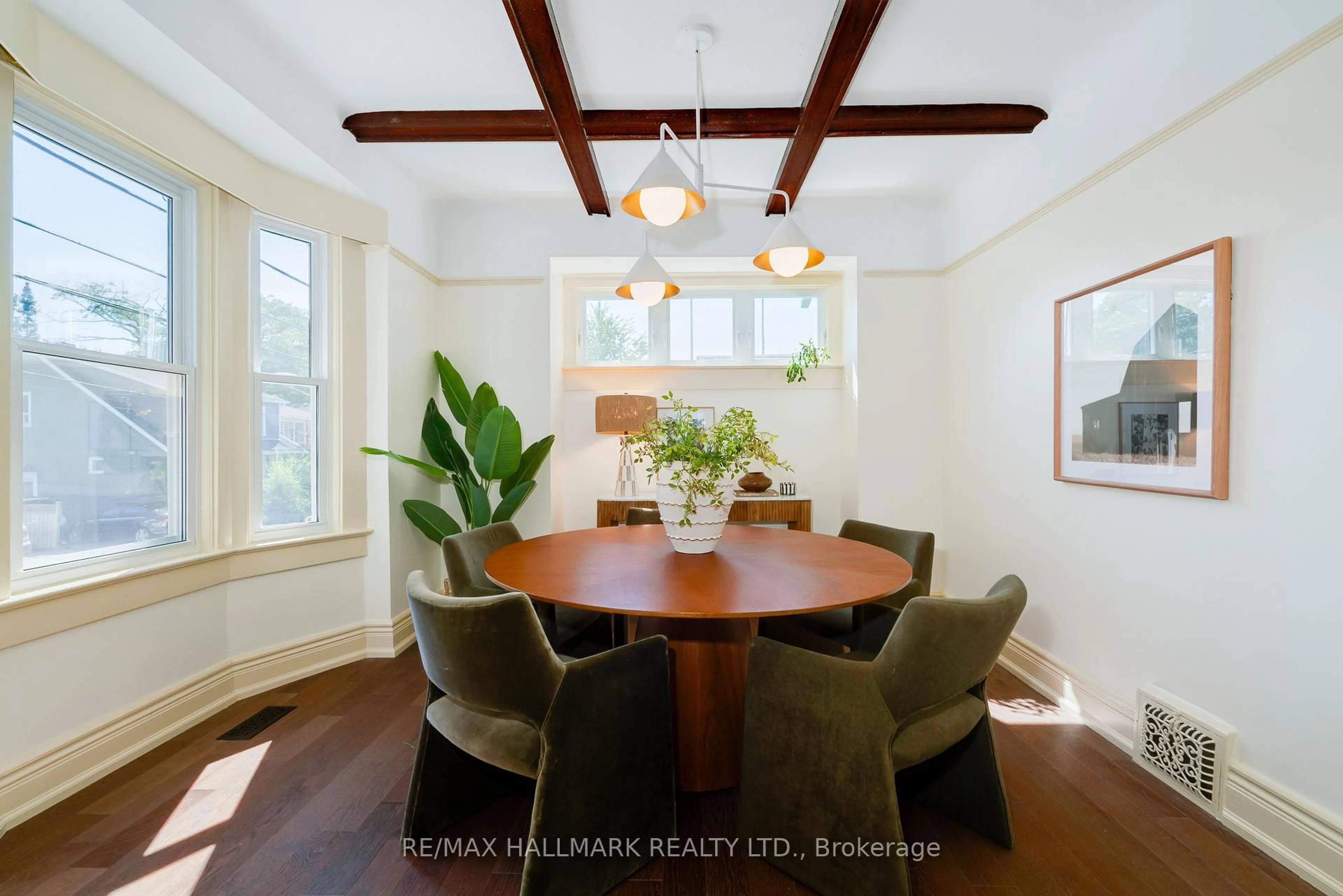 Dining room, wood/laminate floor for 16 Haig Ave, Toronto Ontario M1N 2W1