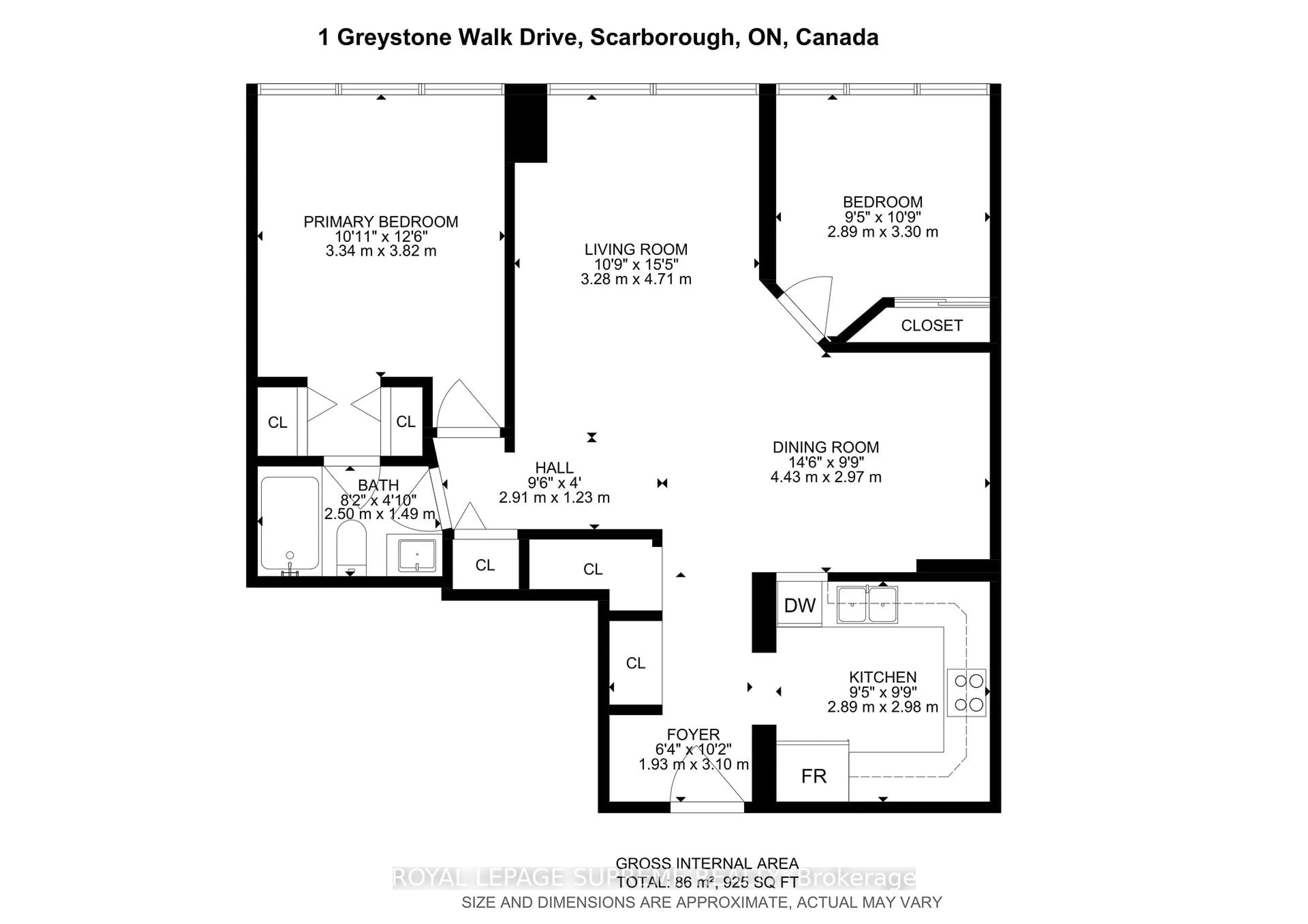 Floor plan for 1 GREYSTONE WALK Dr #PH83, Toronto Ontario M1K 5J3