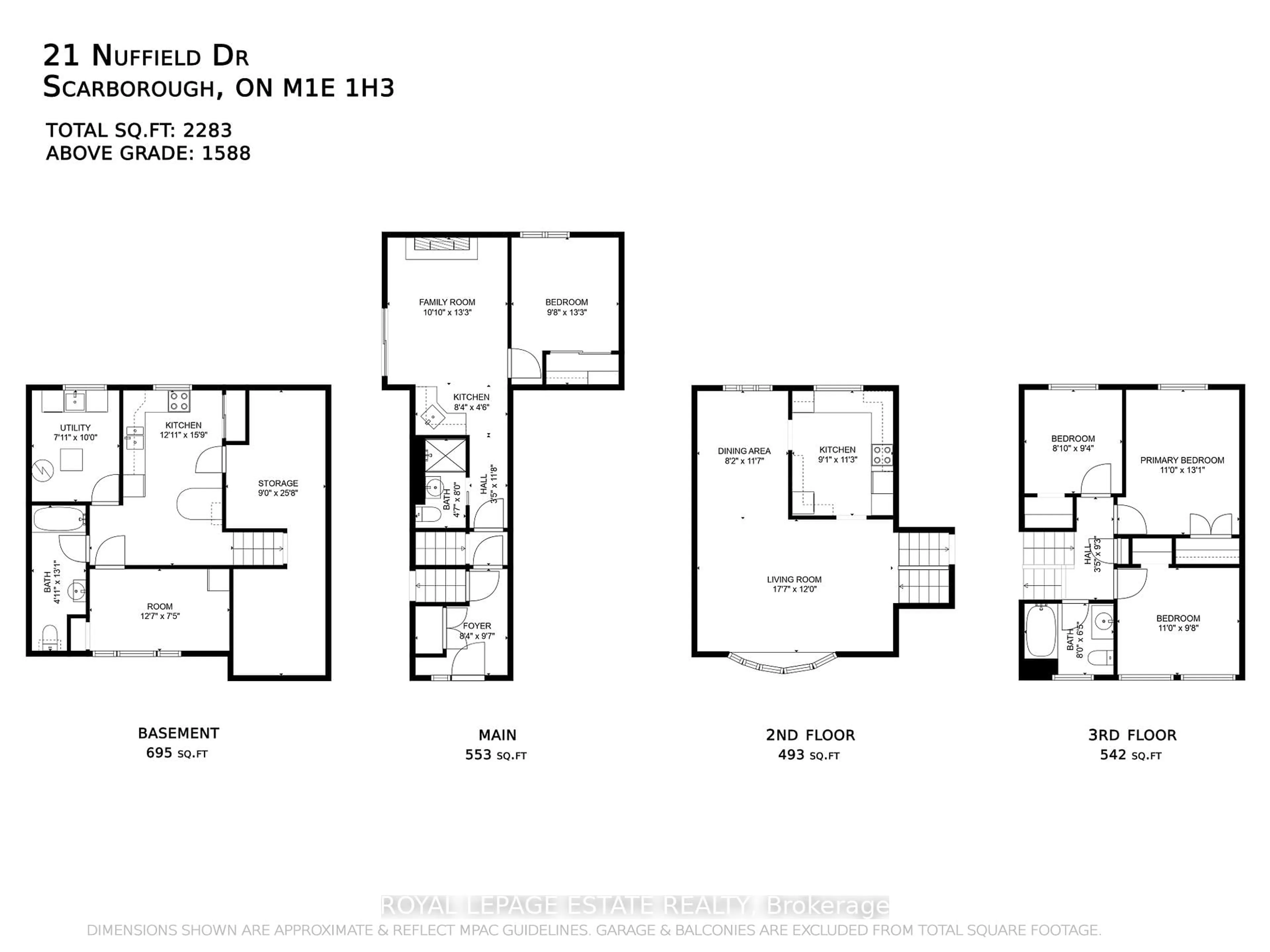 Floor plan for 21 Nuffield Dr, Toronto Ontario M1E 1H3