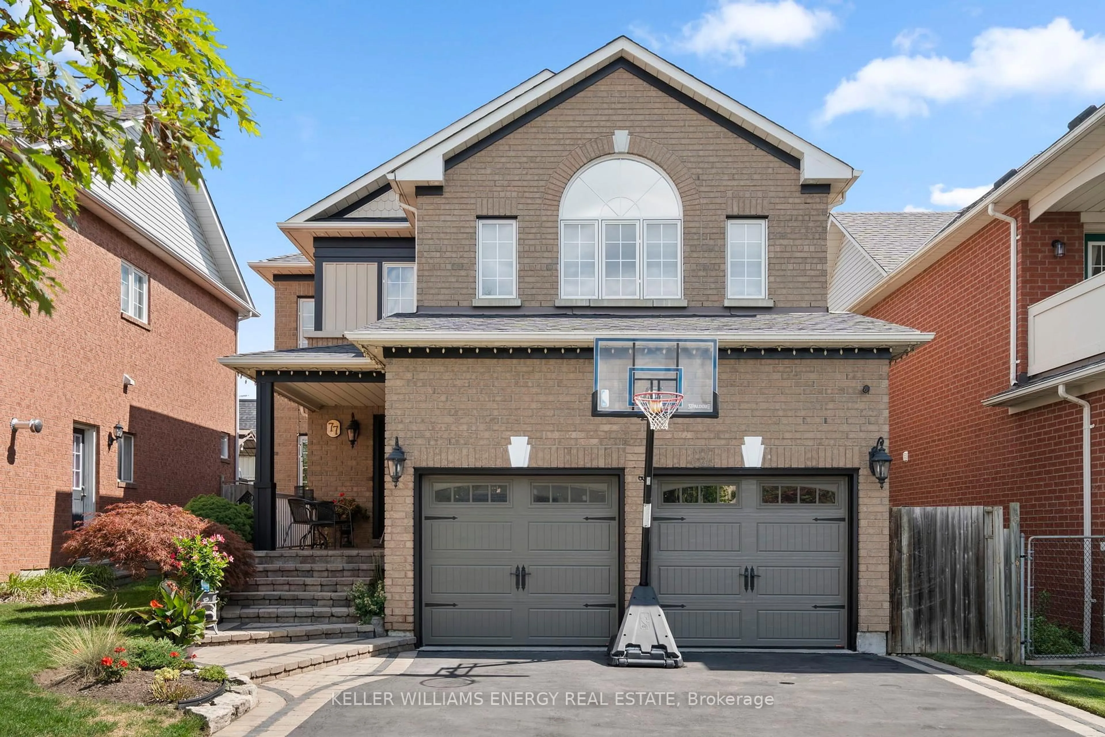 Home with brick exterior material, street for 77 James Rowe Crt, Whitby Ontario L1R 2Y3