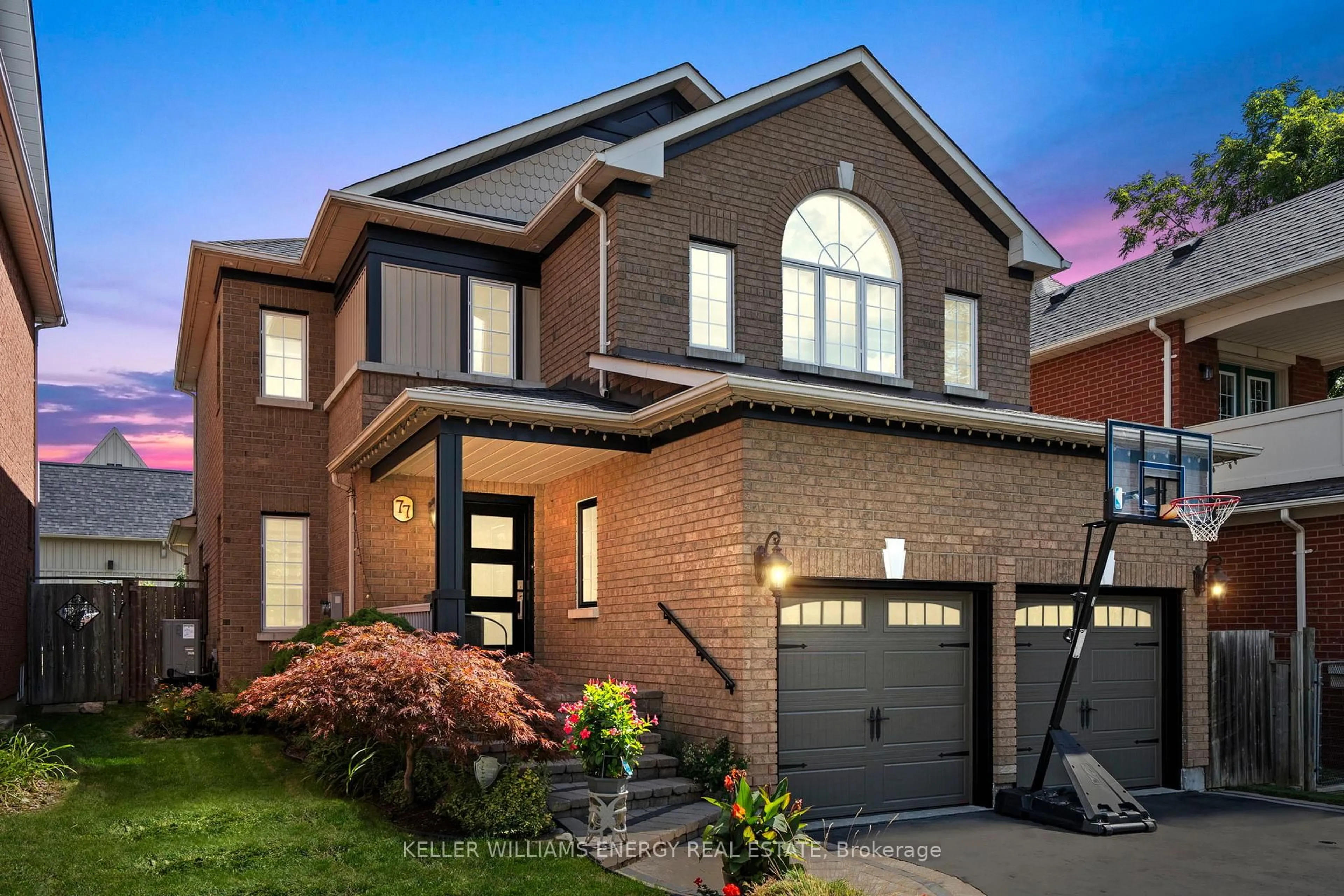 Home with brick exterior material, street for 77 James Rowe Crt, Whitby Ontario L1R 2Y3