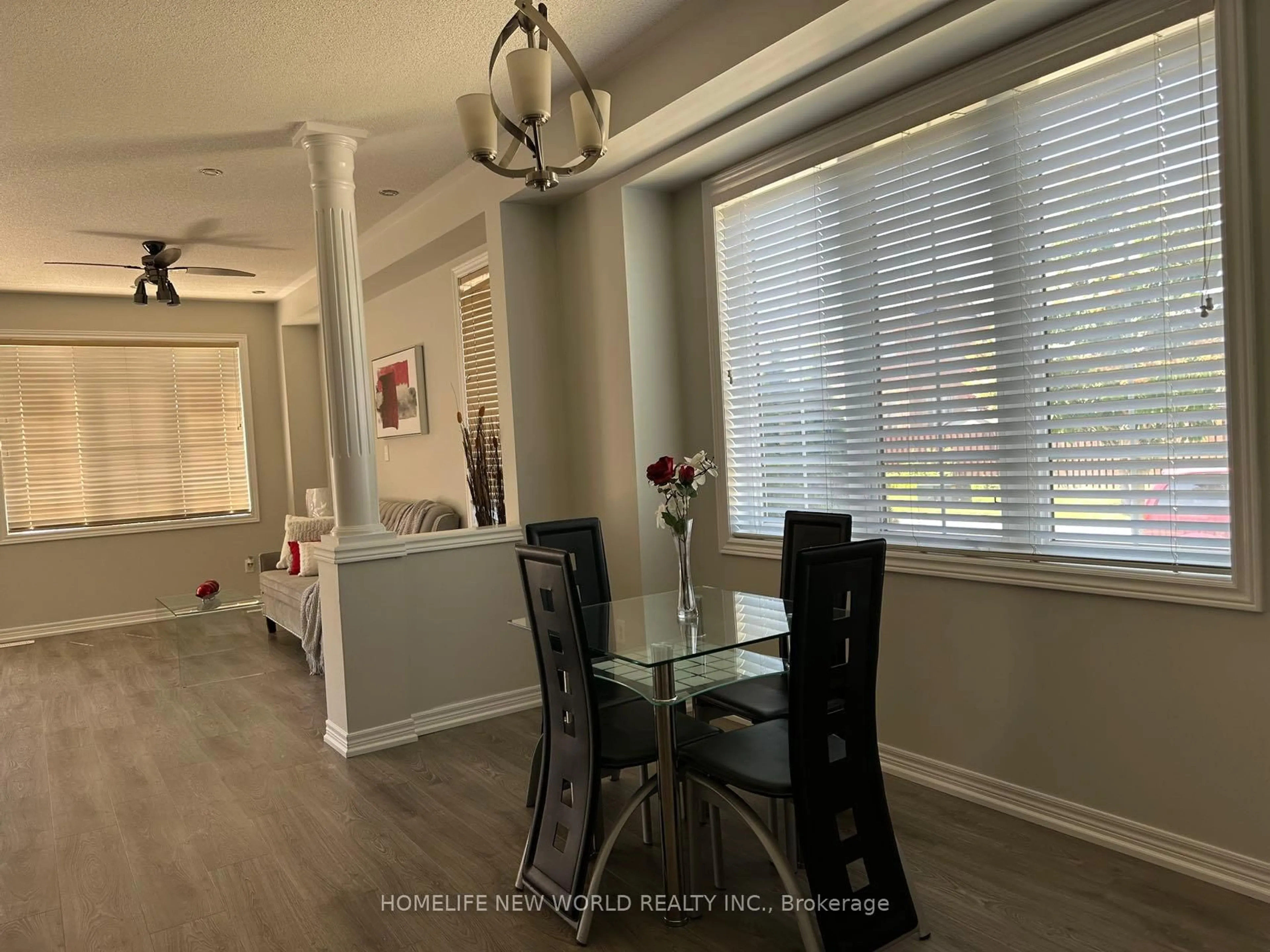 Dining room, wood/laminate floor for 35 Westport Dr, Whitby Ontario L1R 0J4
