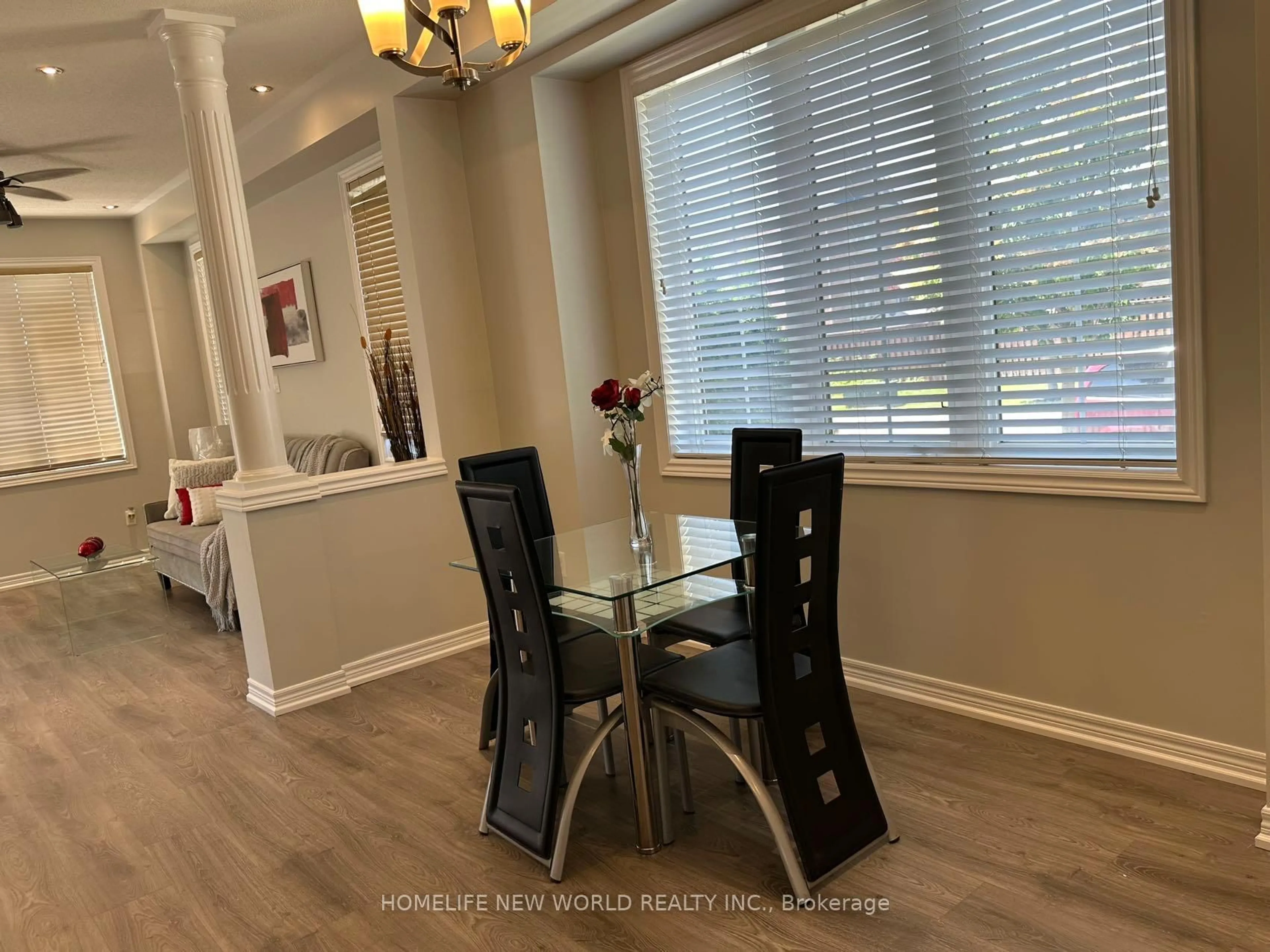 Dining room, wood/laminate floor for 35 Westport Dr, Whitby Ontario L1R 0J4