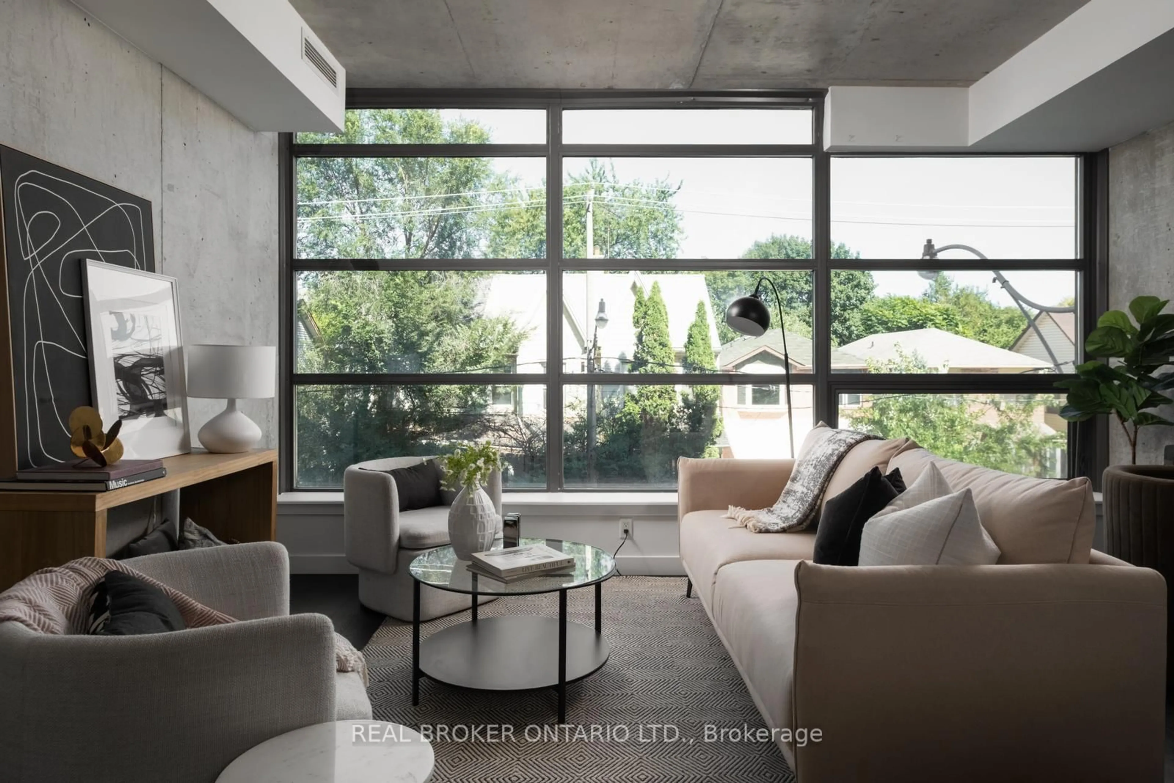 Living room with furniture, unknown for 90 Broadview Ave #202, Toronto Ontario M4M 0A7