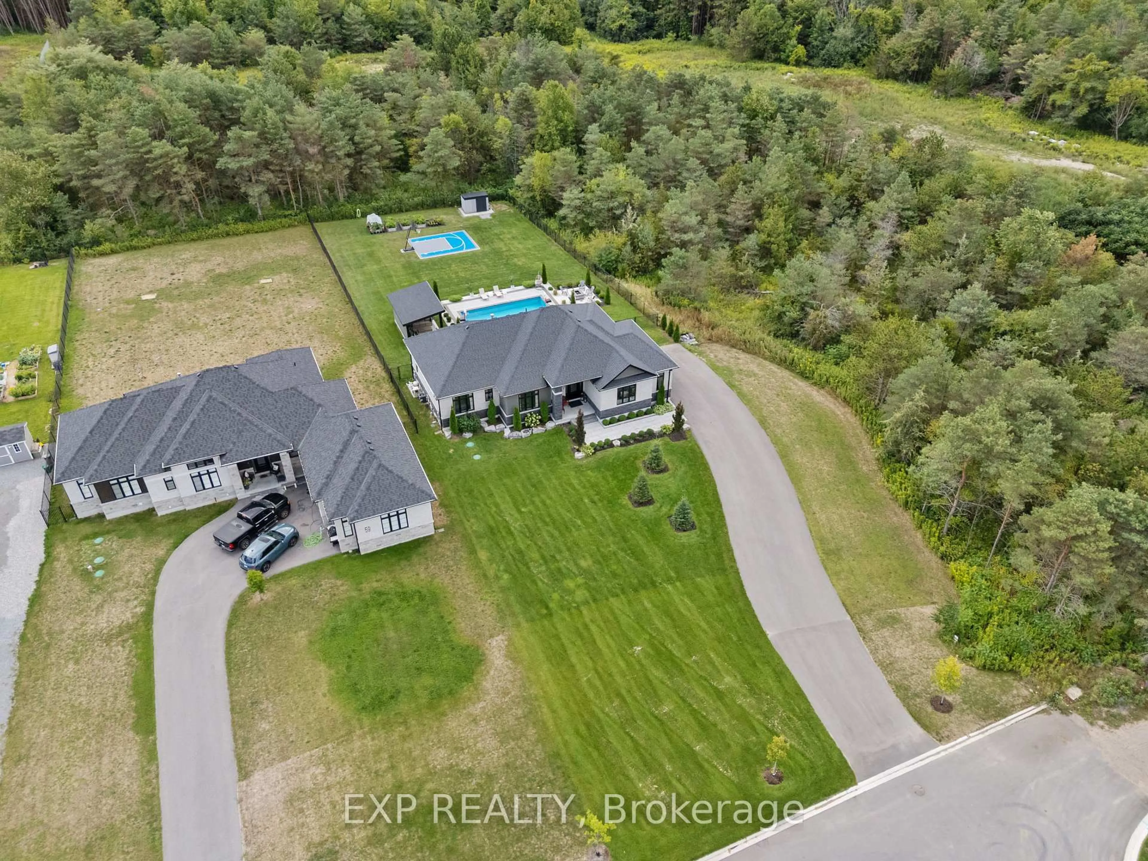 A pic from outside/outdoor area/front of a property/back of a property/a pic from drone, water/lake/river/ocean view for 63 Charles Tilley Cres, Clarington Ontario L0A 1J0
