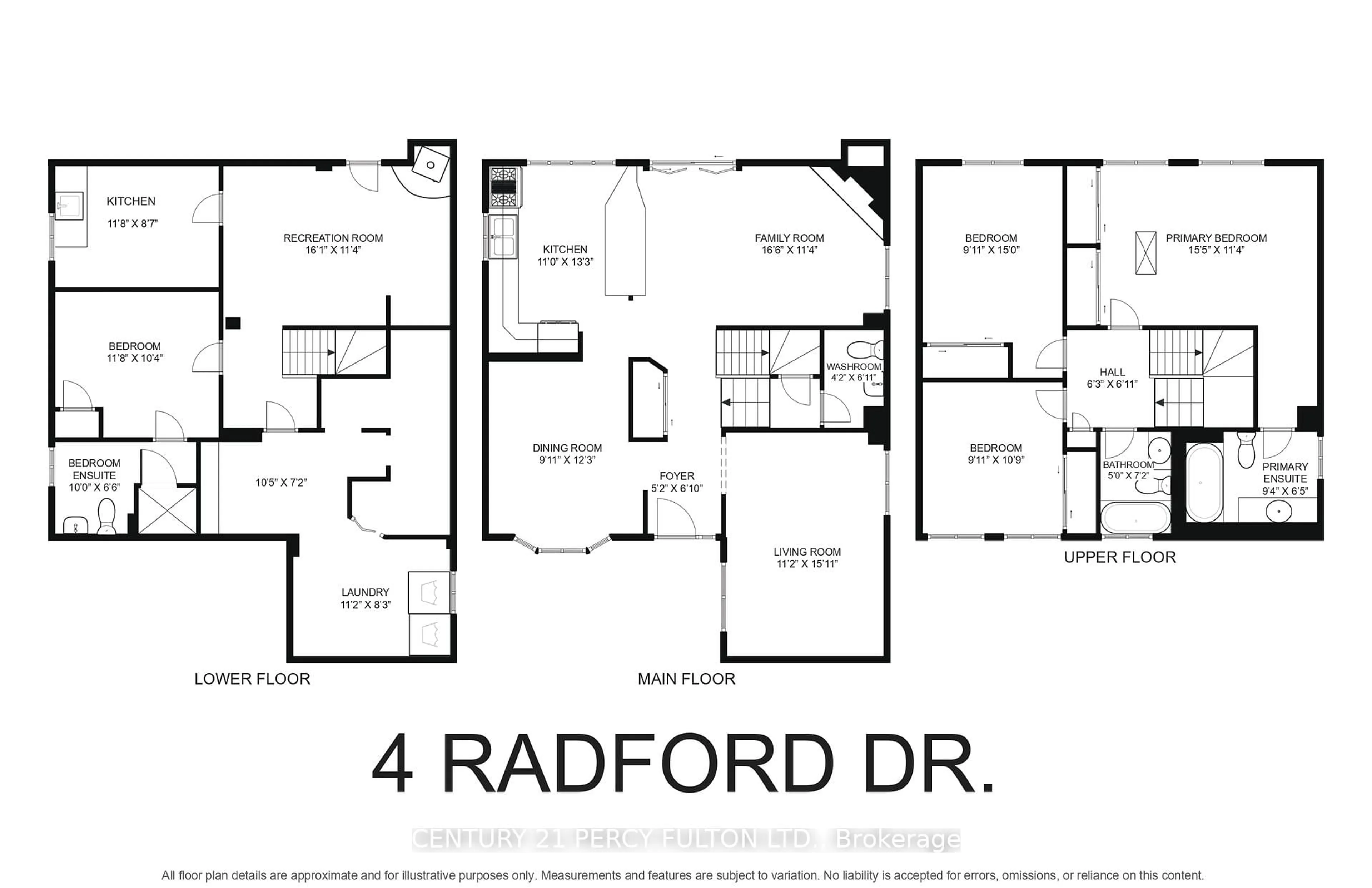 Floor plan for 4 Radford Dr, Ajax Ontario L1T 1V9