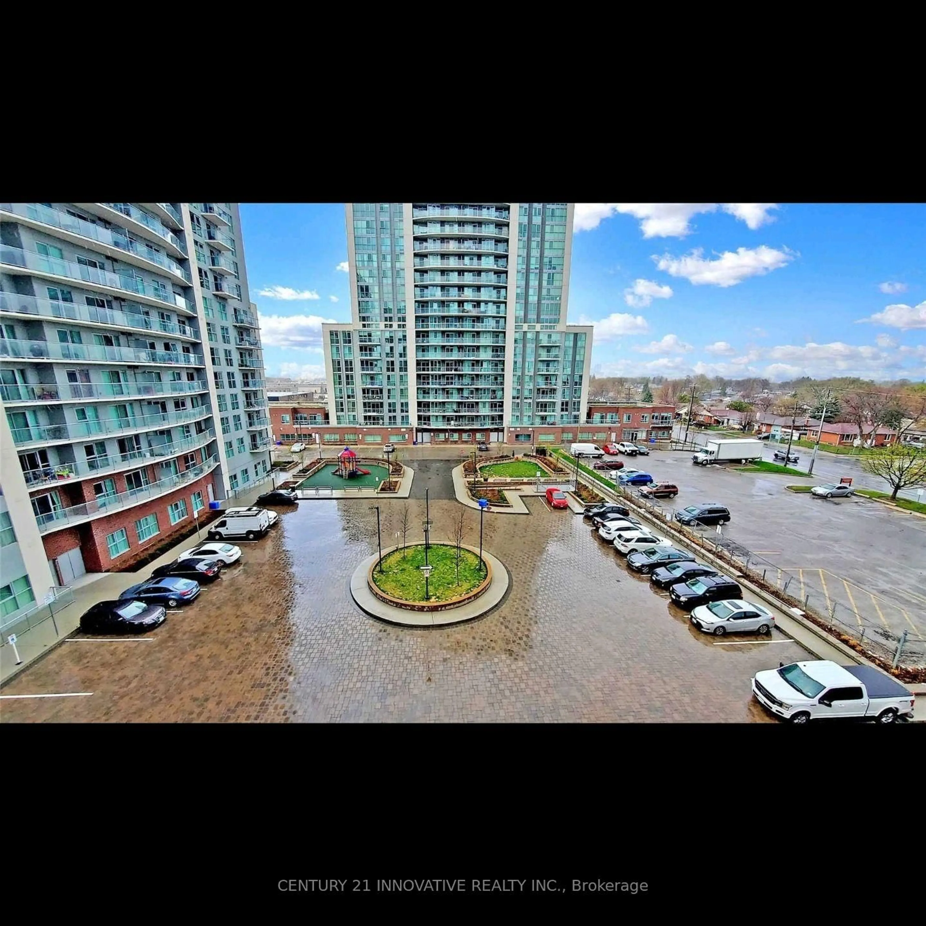 A pic from outside/outdoor area/front of a property/back of a property/a pic from drone, city buildings view from balcony for 2150 Lawrence Ave #1601, Toronto Ontario M1R 3A7