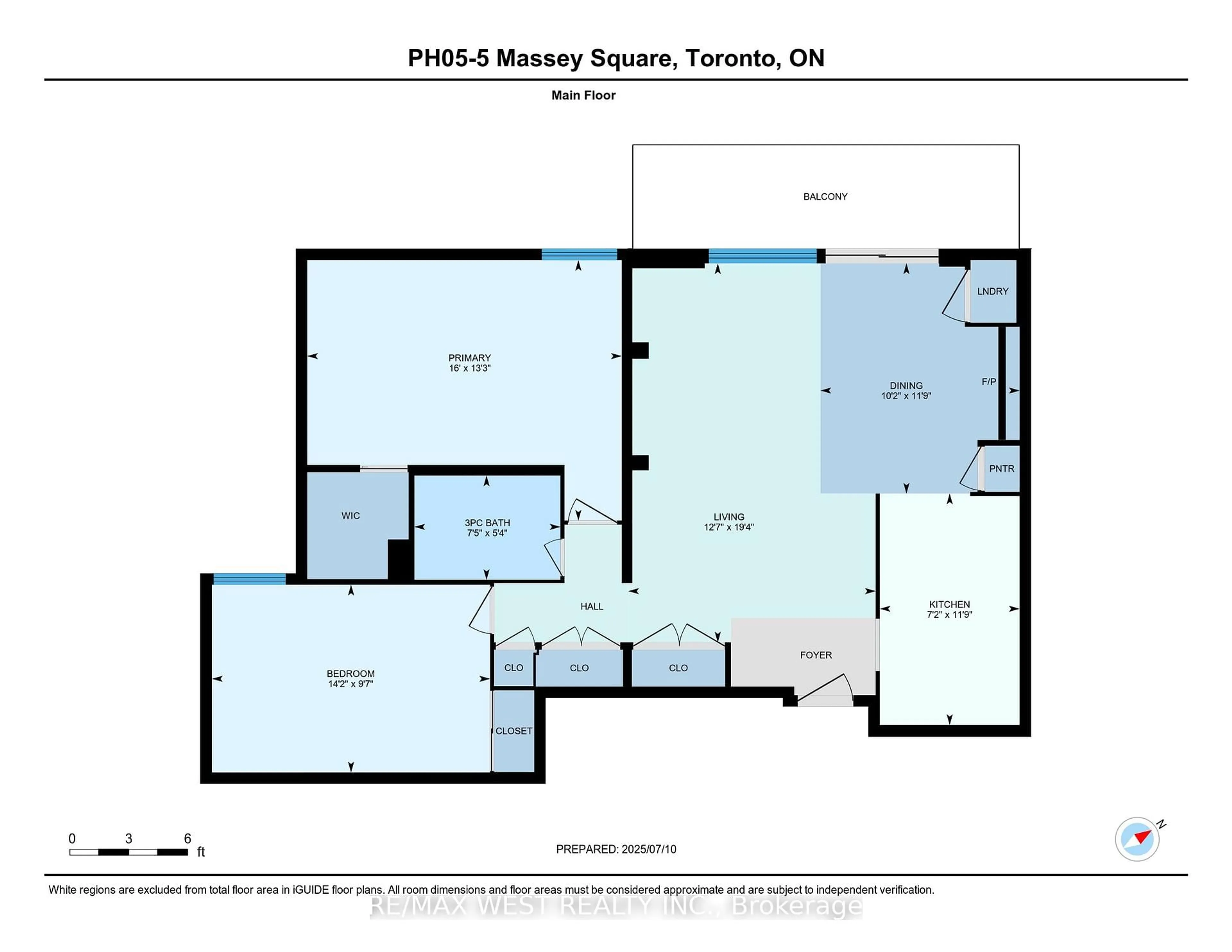 Floor plan for 5 Massey Sq #PH5, Toronto Ontario M4C 5L6