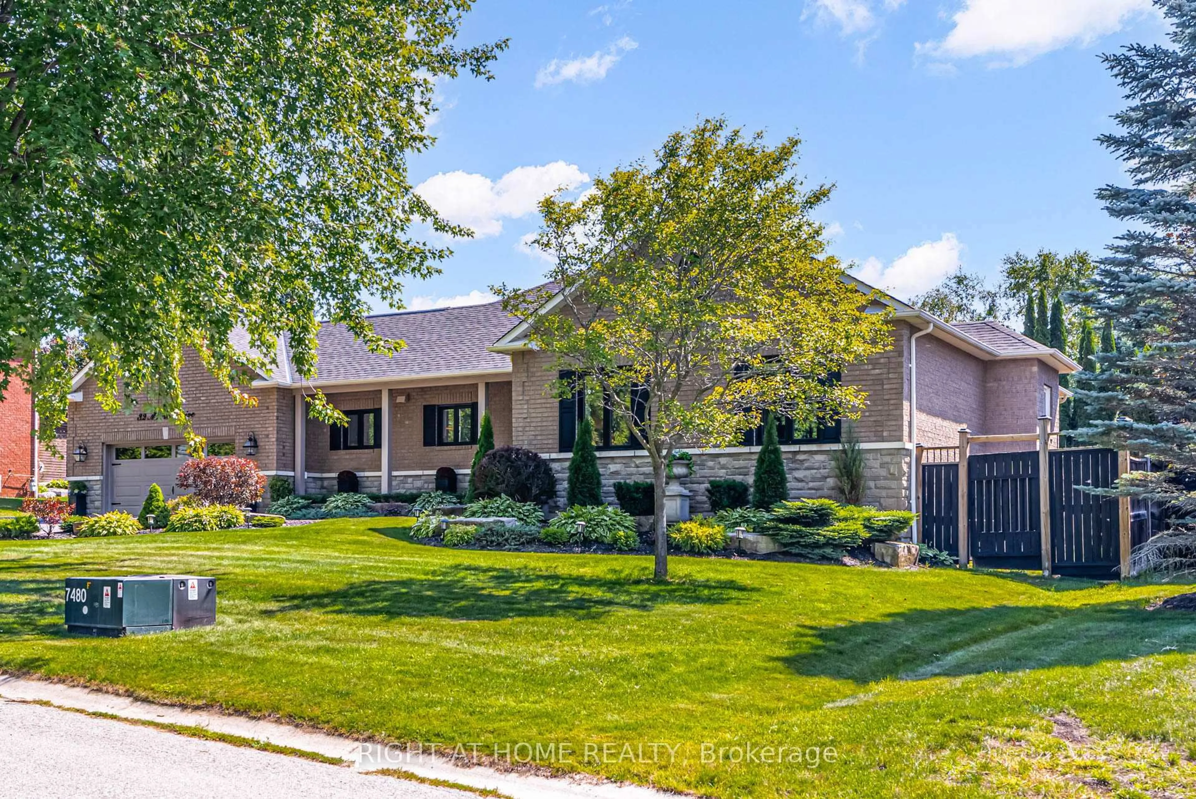 Home with brick exterior material, street for 32 Mikelen Dr, Scugog Ontario L9L 1V1