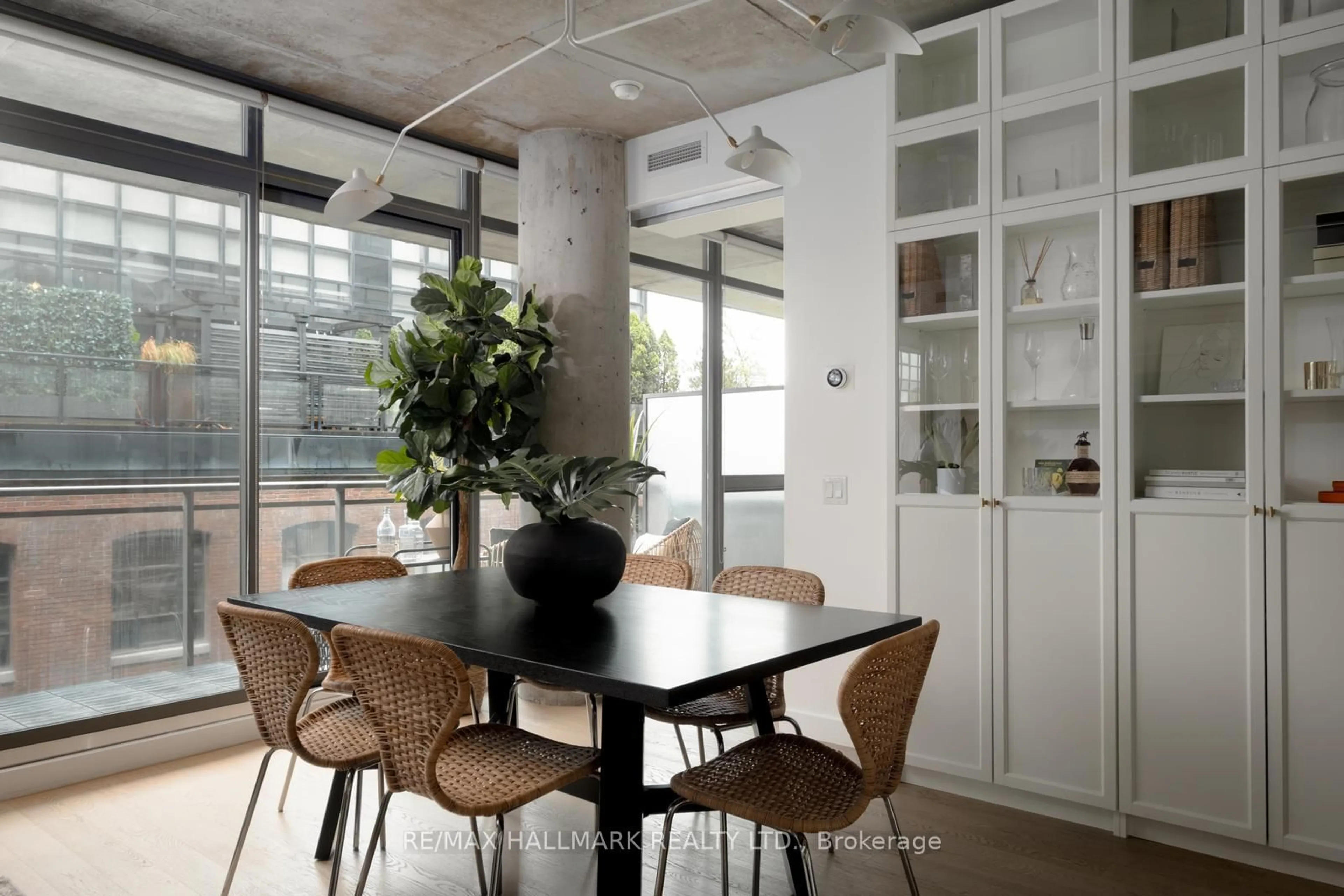 Dining room, cement floor for 90 Broadview Ave #607, Toronto Ontario M4M 0A7