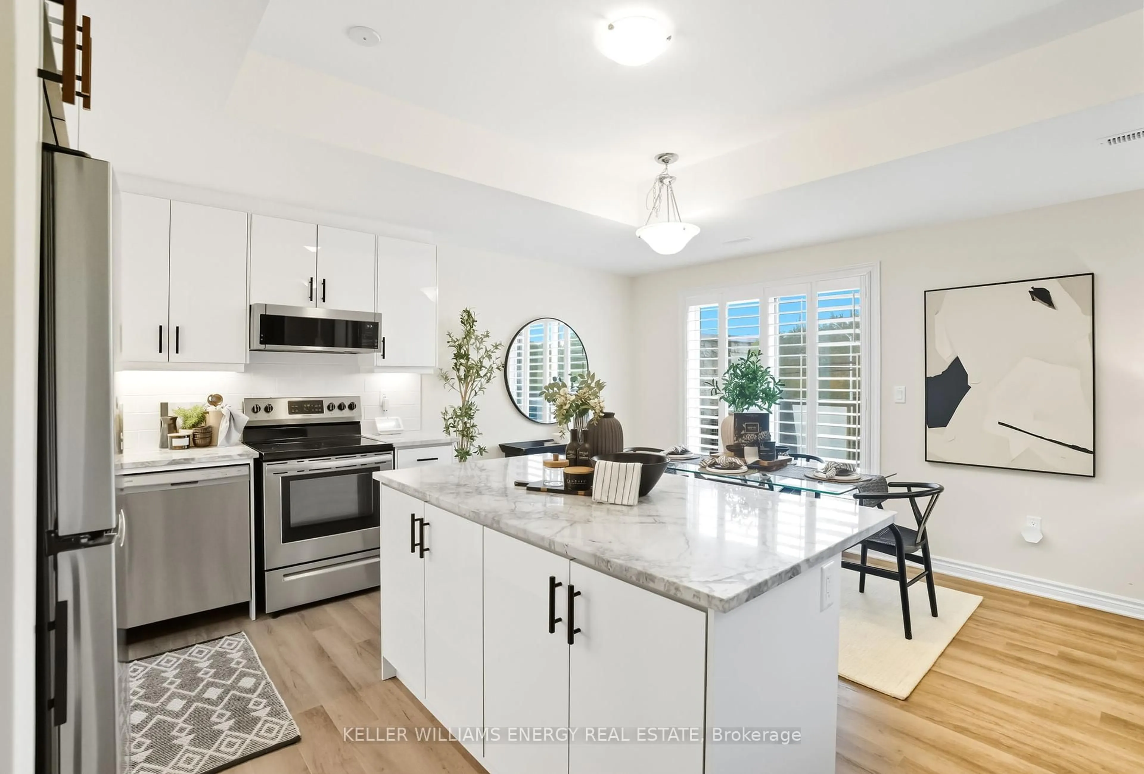 Open concept kitchen, ceramic/tile floor for 1034 Reflection Pl #620, Pickering Ontario L1X 0L1