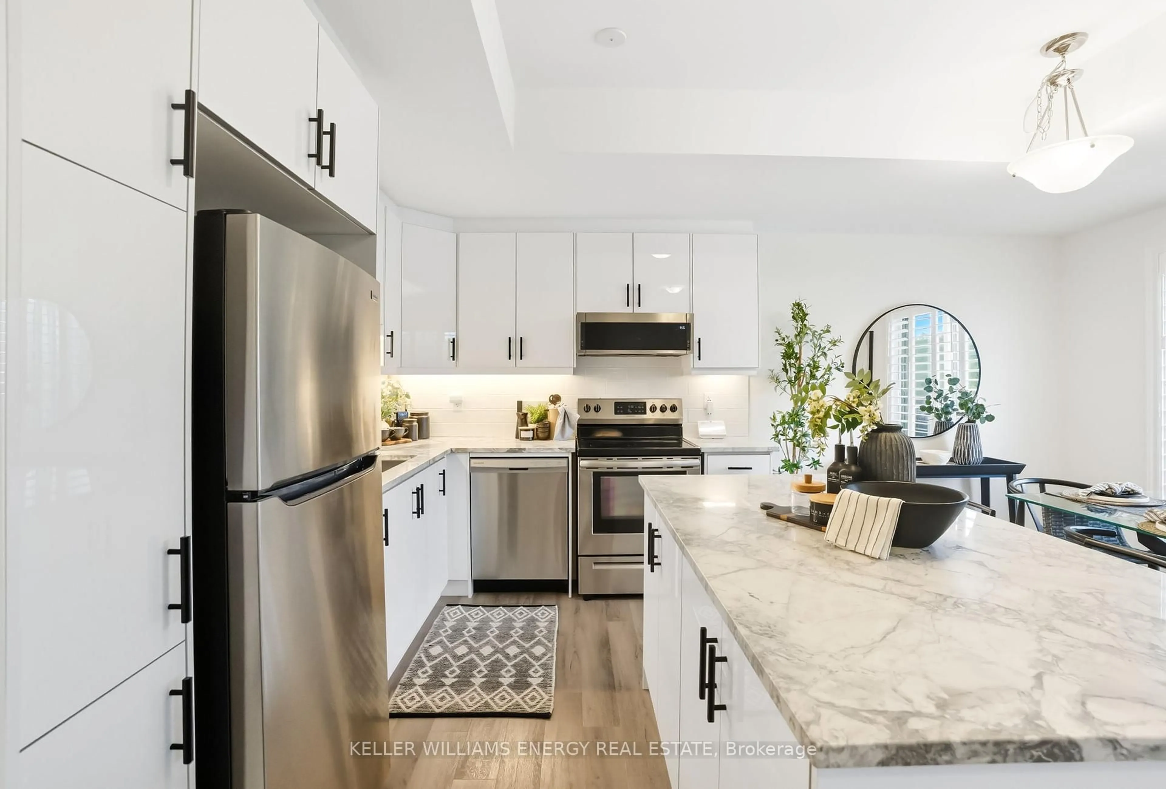 Open concept kitchen, ceramic/tile floor for 1034 Reflection Pl #620, Pickering Ontario L1X 0L1