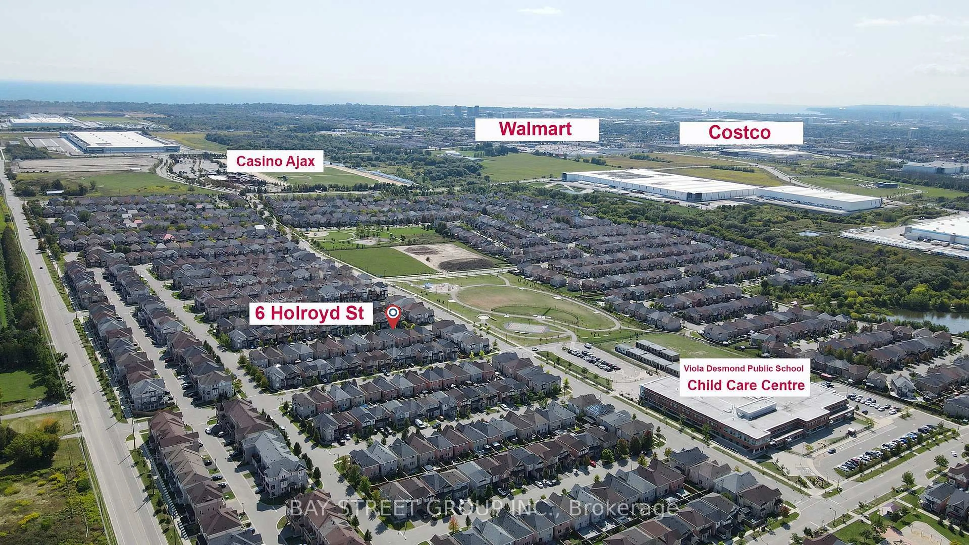A pic from outside/outdoor area/front of a property/back of a property/a pic from drone, street for 6 Holroyd St, Ajax Ontario L1Z 0R7